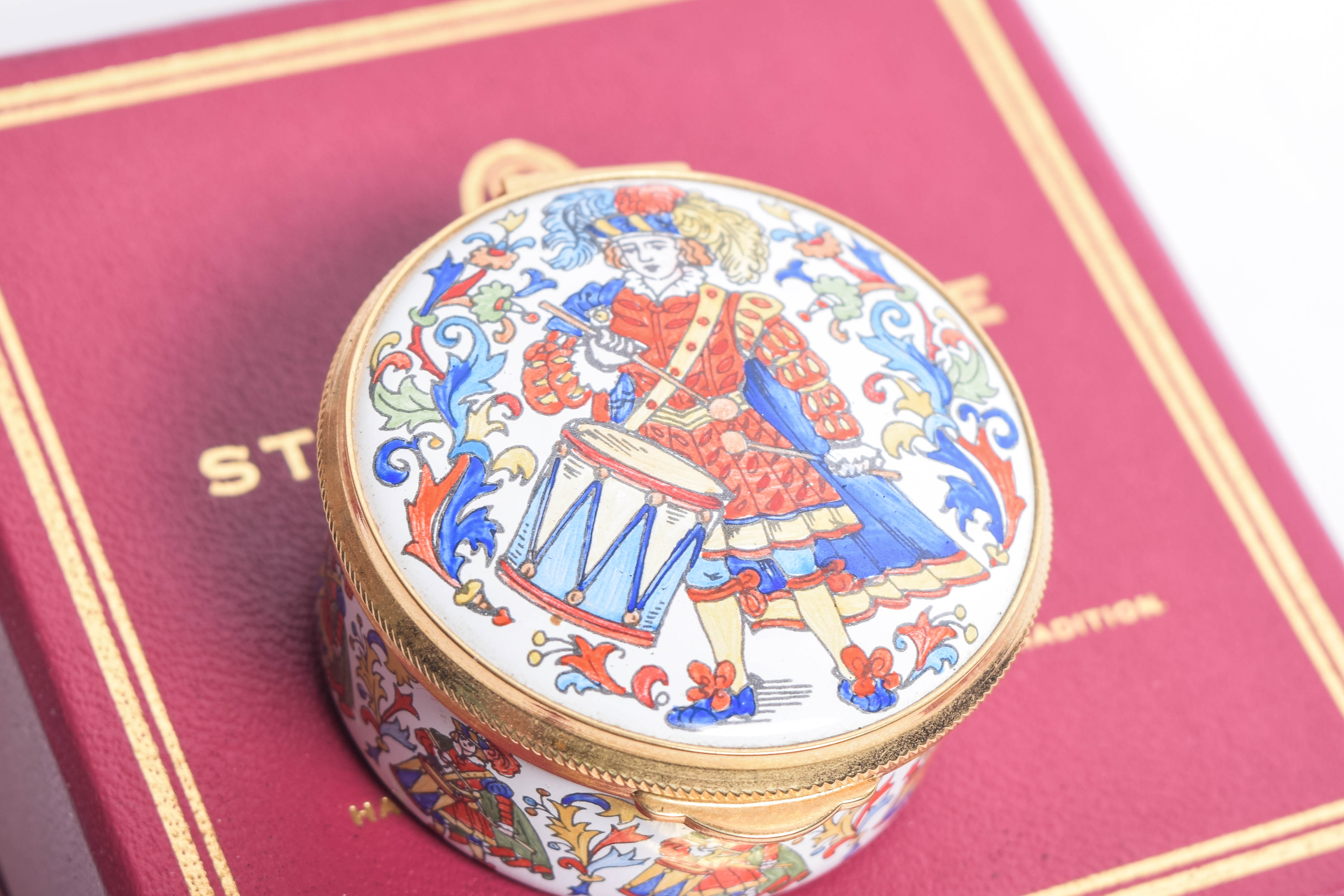 Assortment of Staffordshire and Halcyon Days Enamel Boxes
