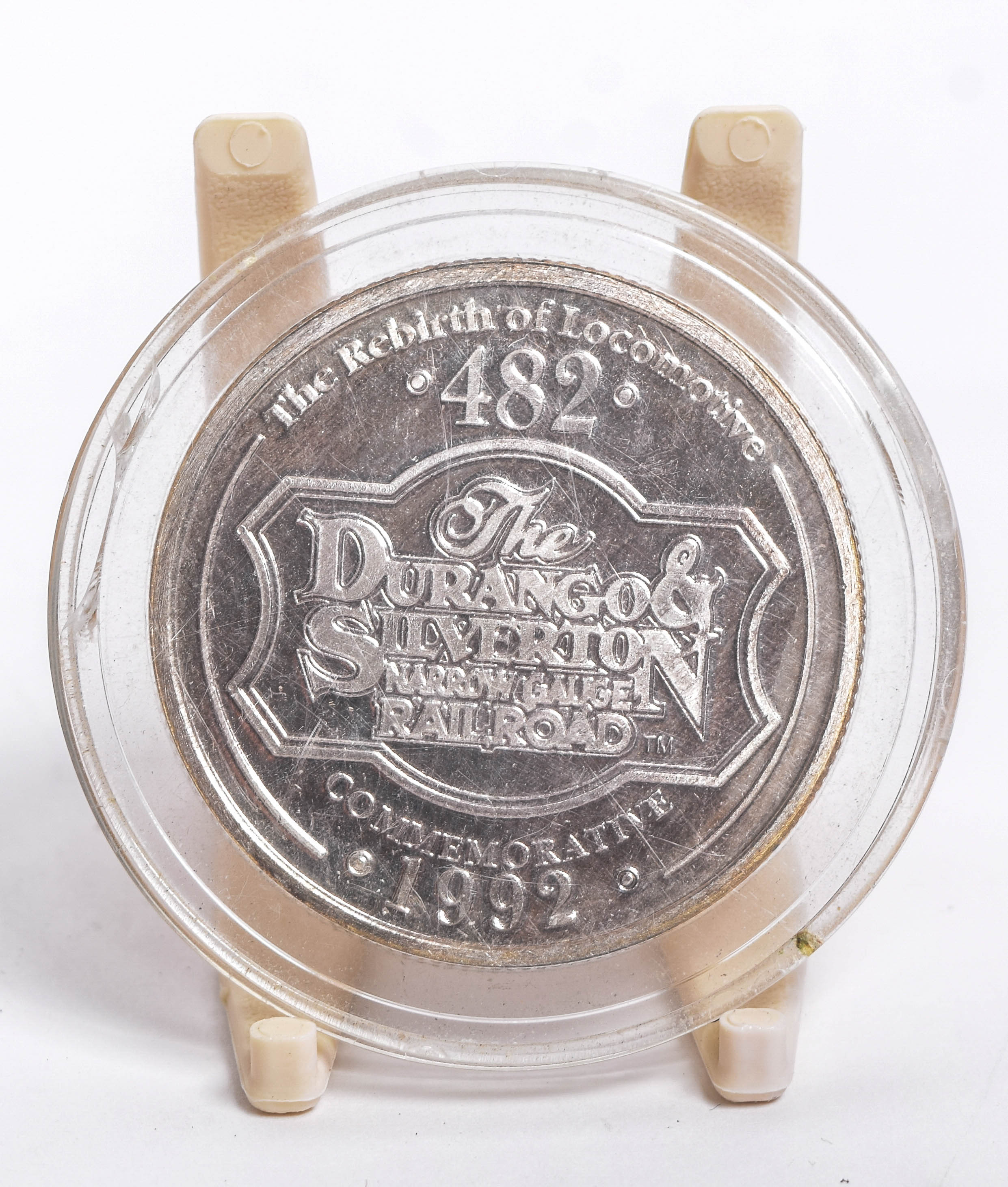 1992 Durango and Silverton Narrow Gauge Railroad Commemorative Silver Round