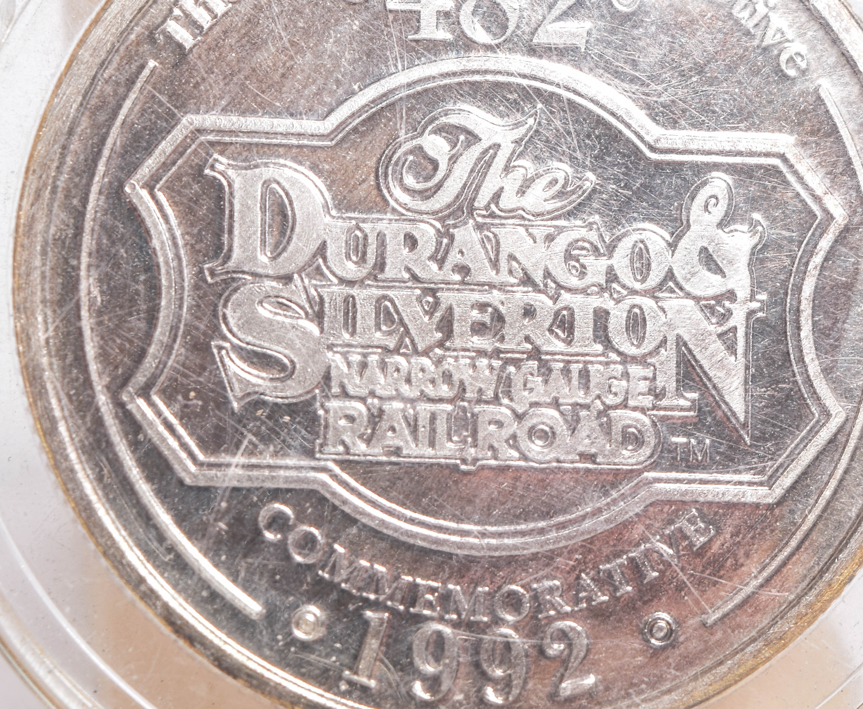 1992 Durango and Silverton Narrow Gauge Railroad Commemorative Silver Round