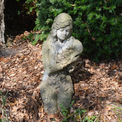 Nymph Holding Flower Concrete Garden Statue