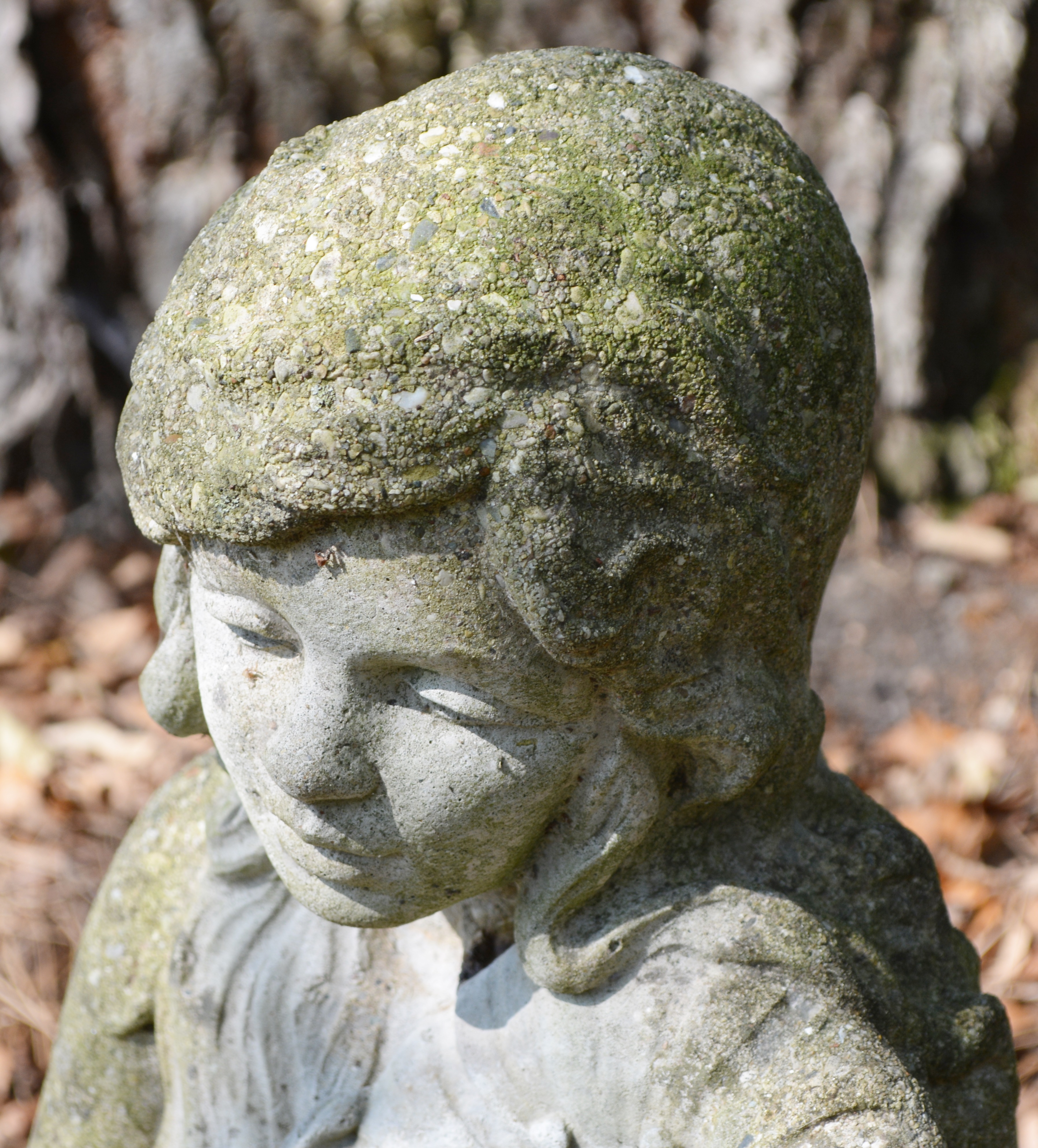 Nymph Holding Flower Concrete Garden Statue