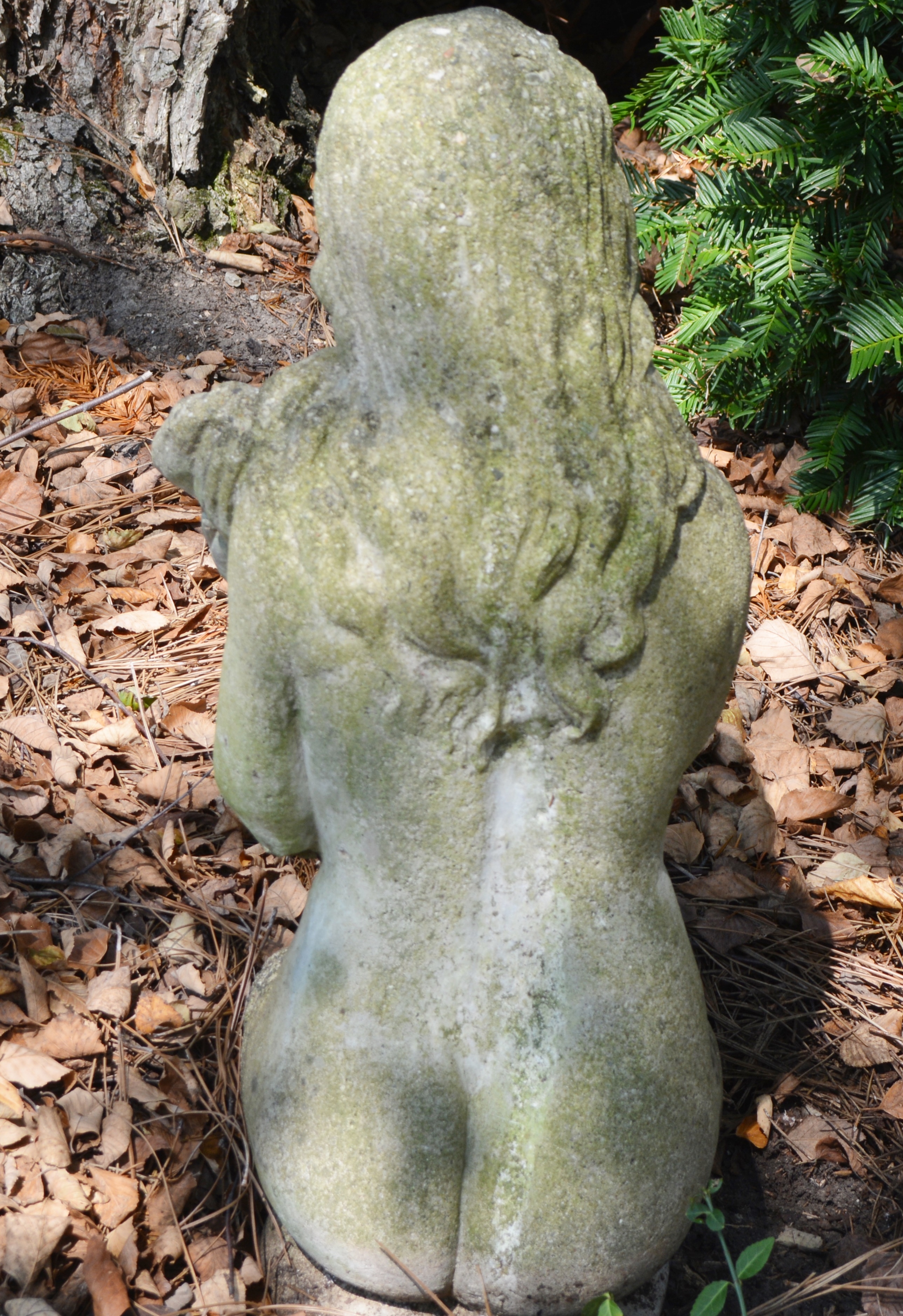 Nymph Holding Flower Concrete Garden Statue