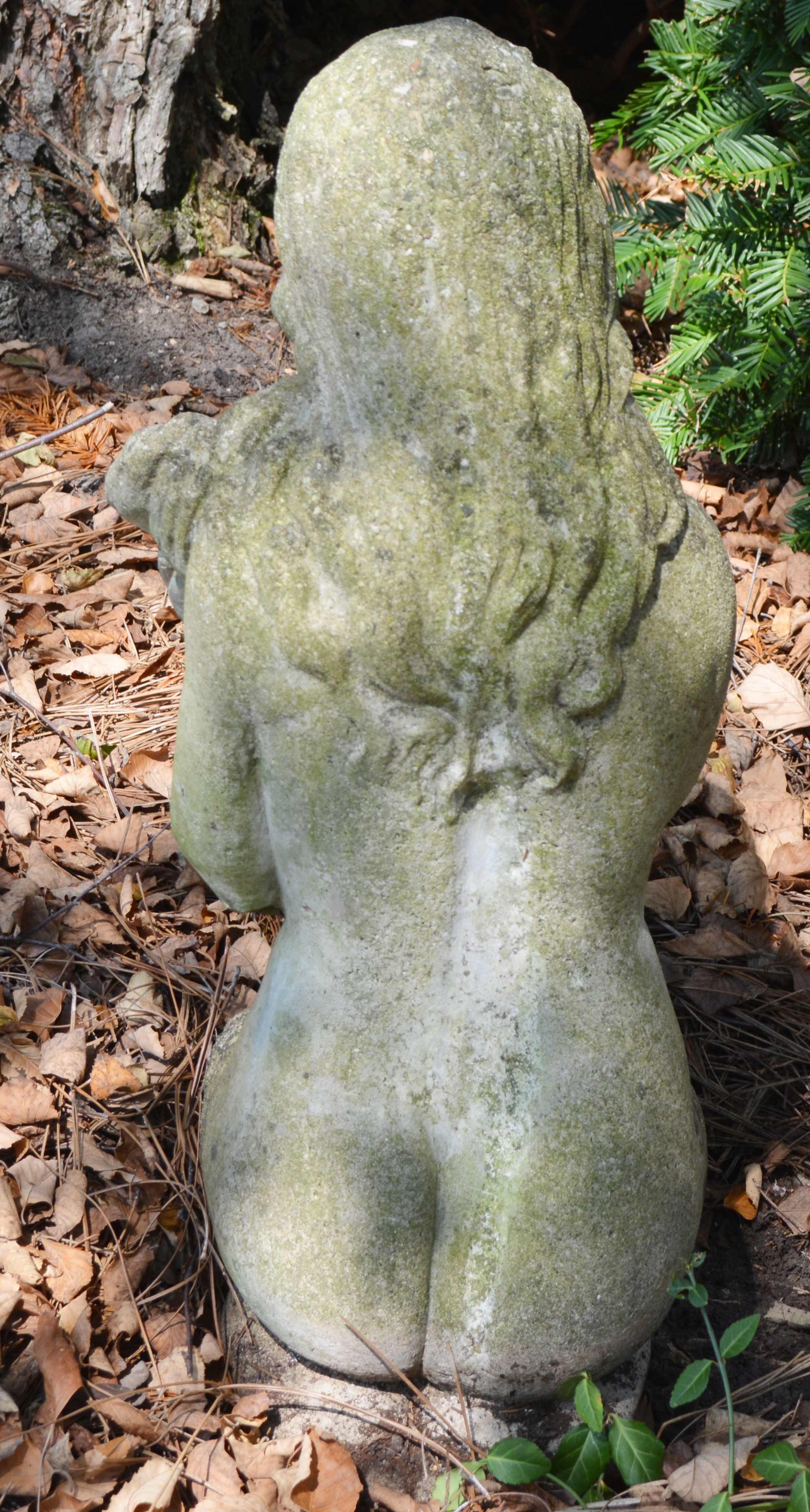 Nymph Holding Flower Concrete Garden Statue
