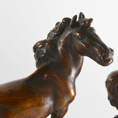 Paul Herzel Pompeian Bronze Mustang Bookends