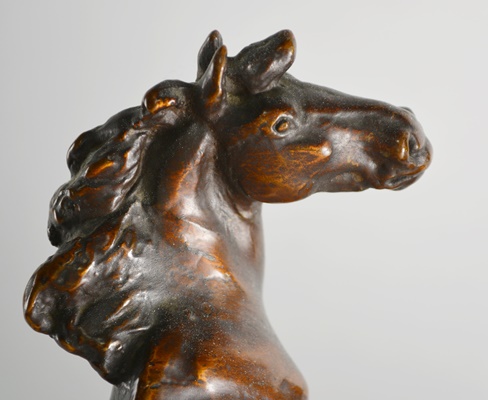 Paul Herzel Pompeian Bronze Mustang Bookends