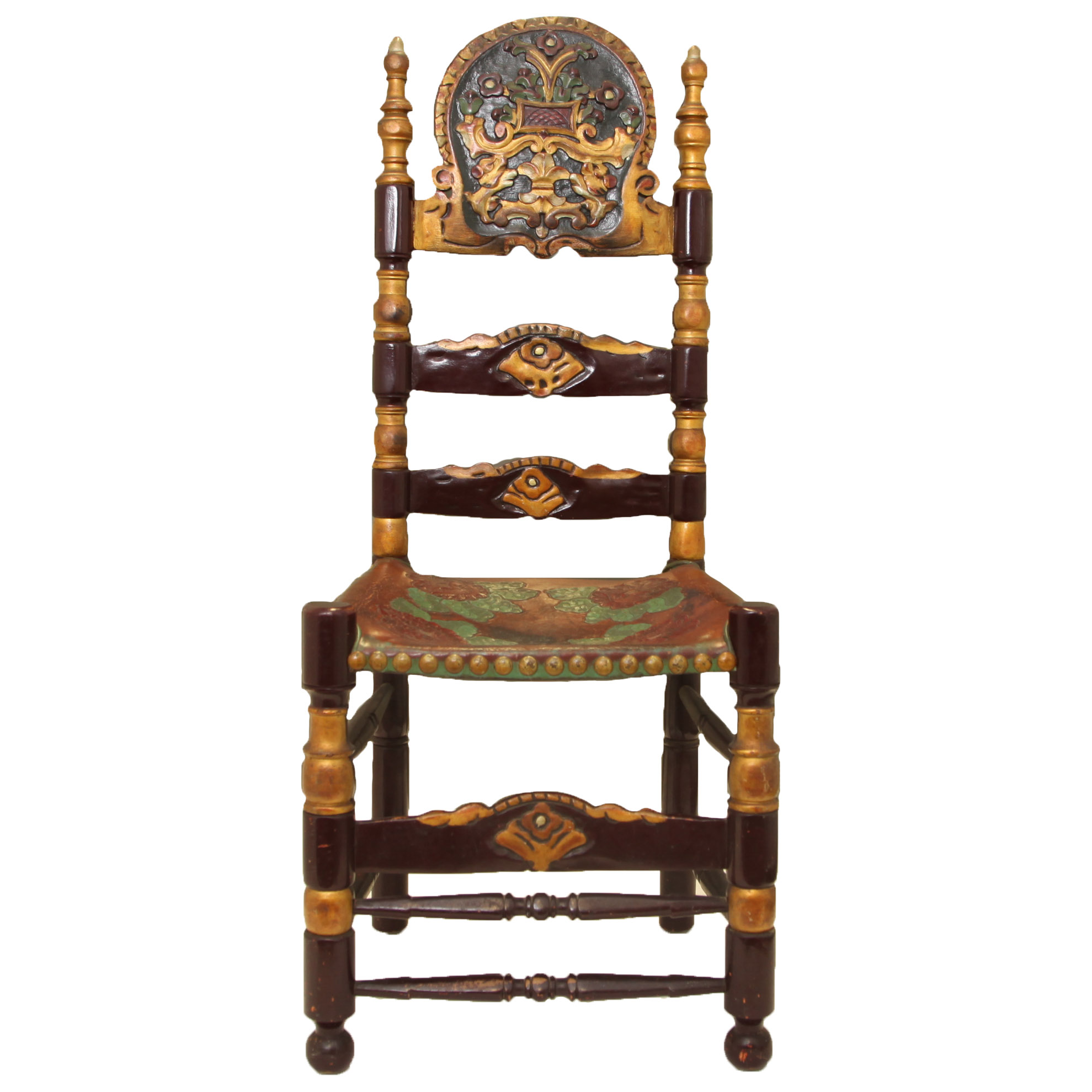 Vintage Spanish Colonial Style Ladderback Chair