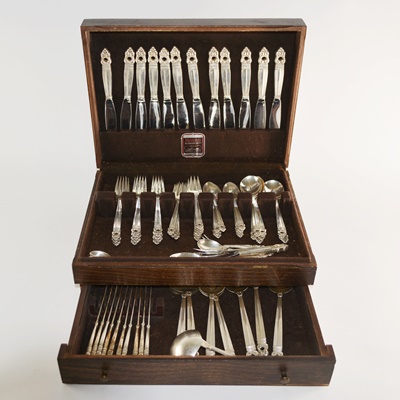 International Silver "Royal Danish" Sterling Flatware and Serving Utensil Set