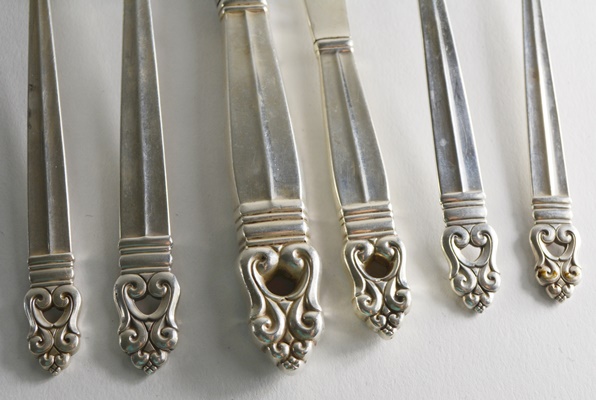 International Silver "Royal Danish" Sterling Flatware and Serving Utensil Set