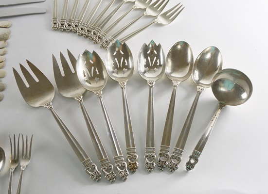 International Silver "Royal Danish" Sterling Flatware and Serving Utensil Set