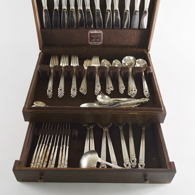 International Silver "Royal Danish" Sterling Flatware and Serving Utensil Set