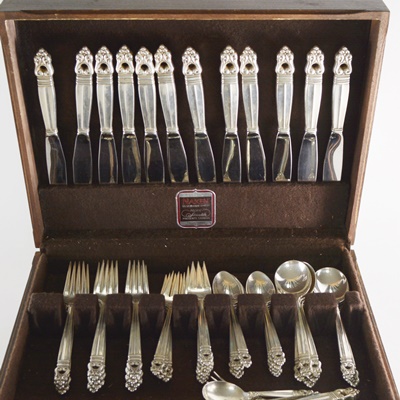 International Silver "Royal Danish" Sterling Flatware and Serving Utensil Set