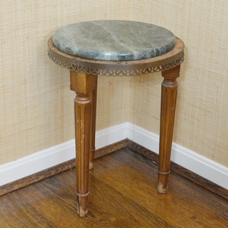 Marble Top Round Side Table