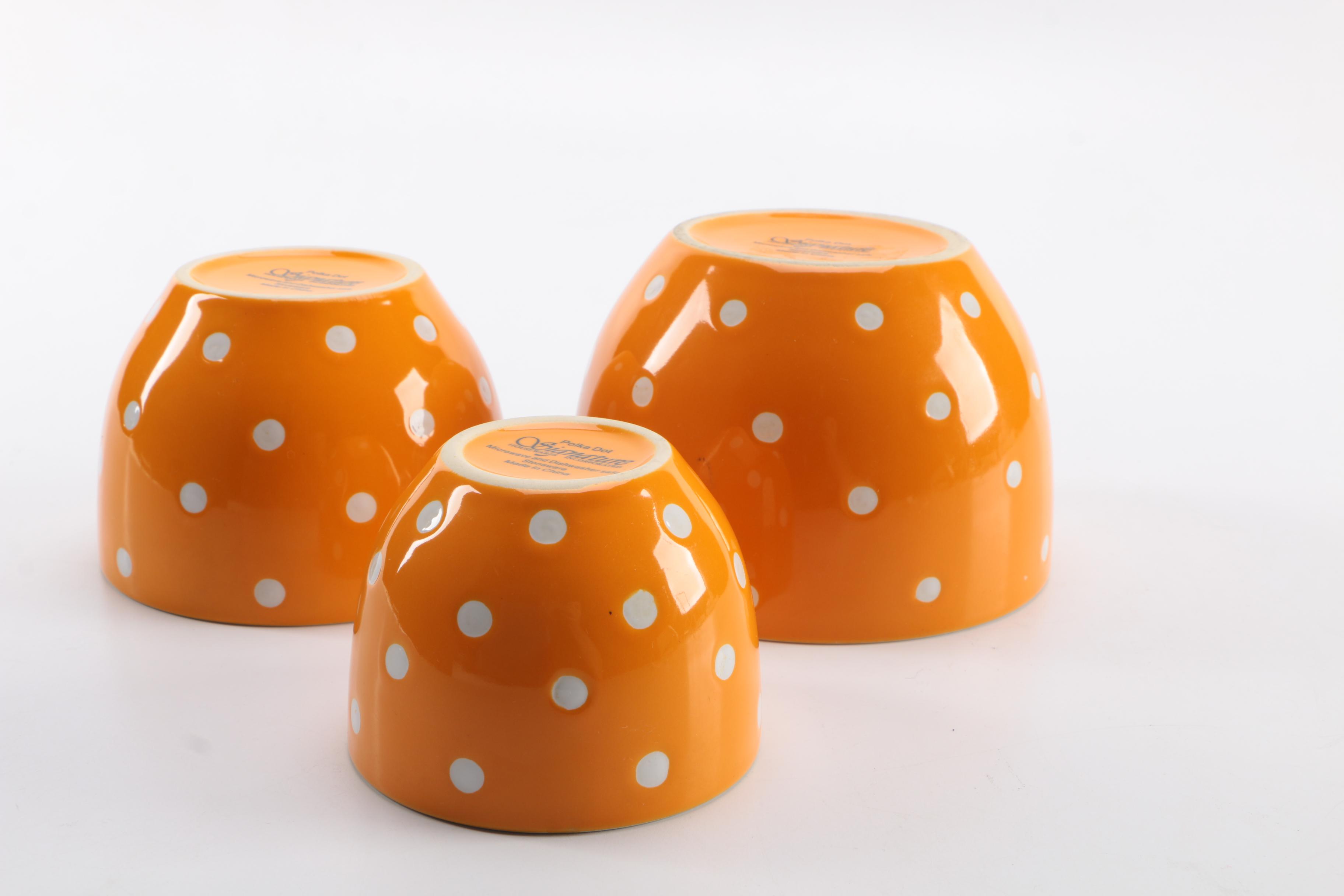 Signature Houseware "Polka Dot" Nesting Mixing Bowl