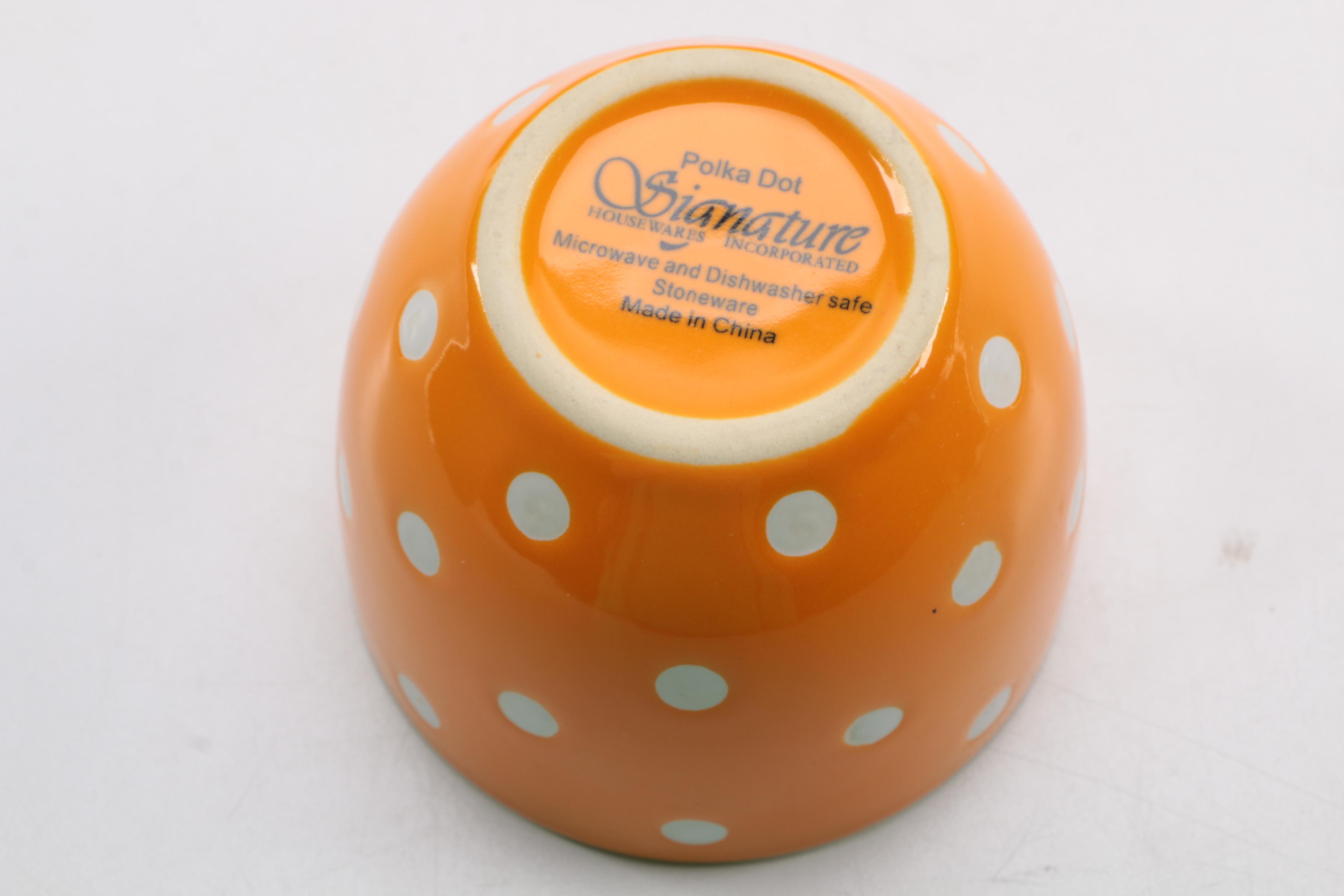 Signature Houseware "Polka Dot" Nesting Mixing Bowl