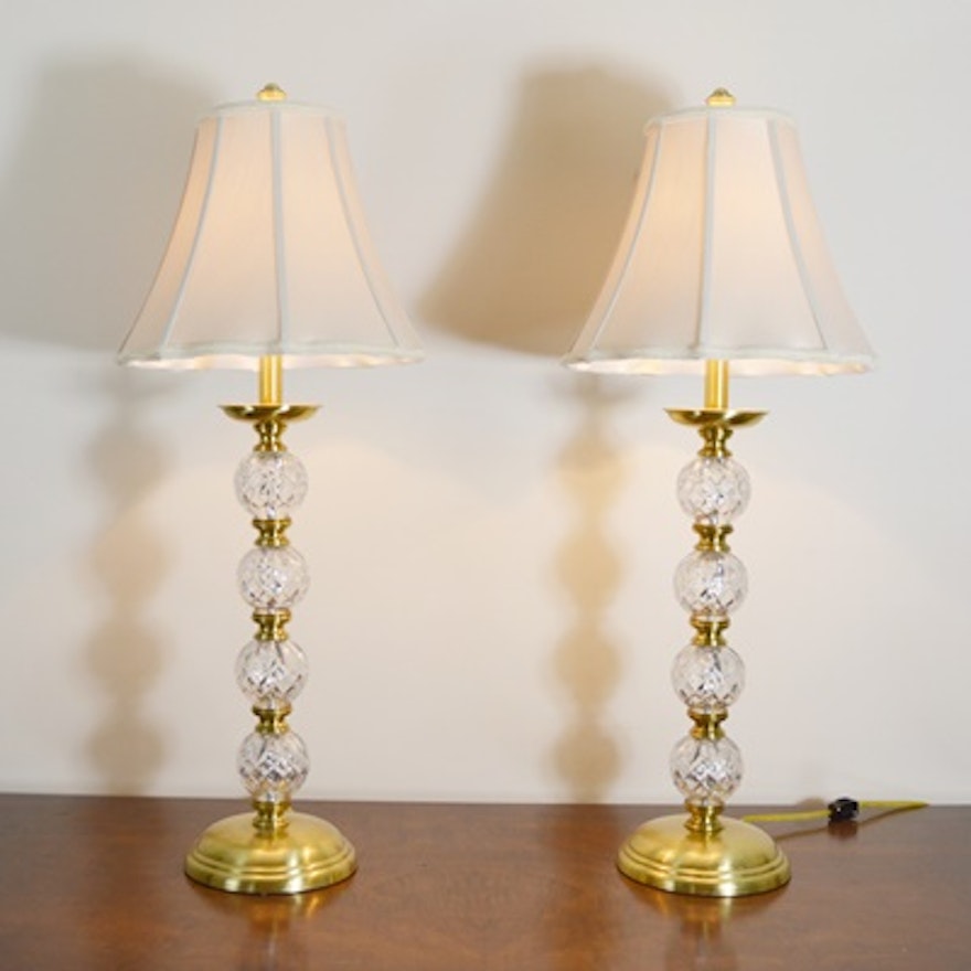 Waterford Crystal and Brass Table Lamps