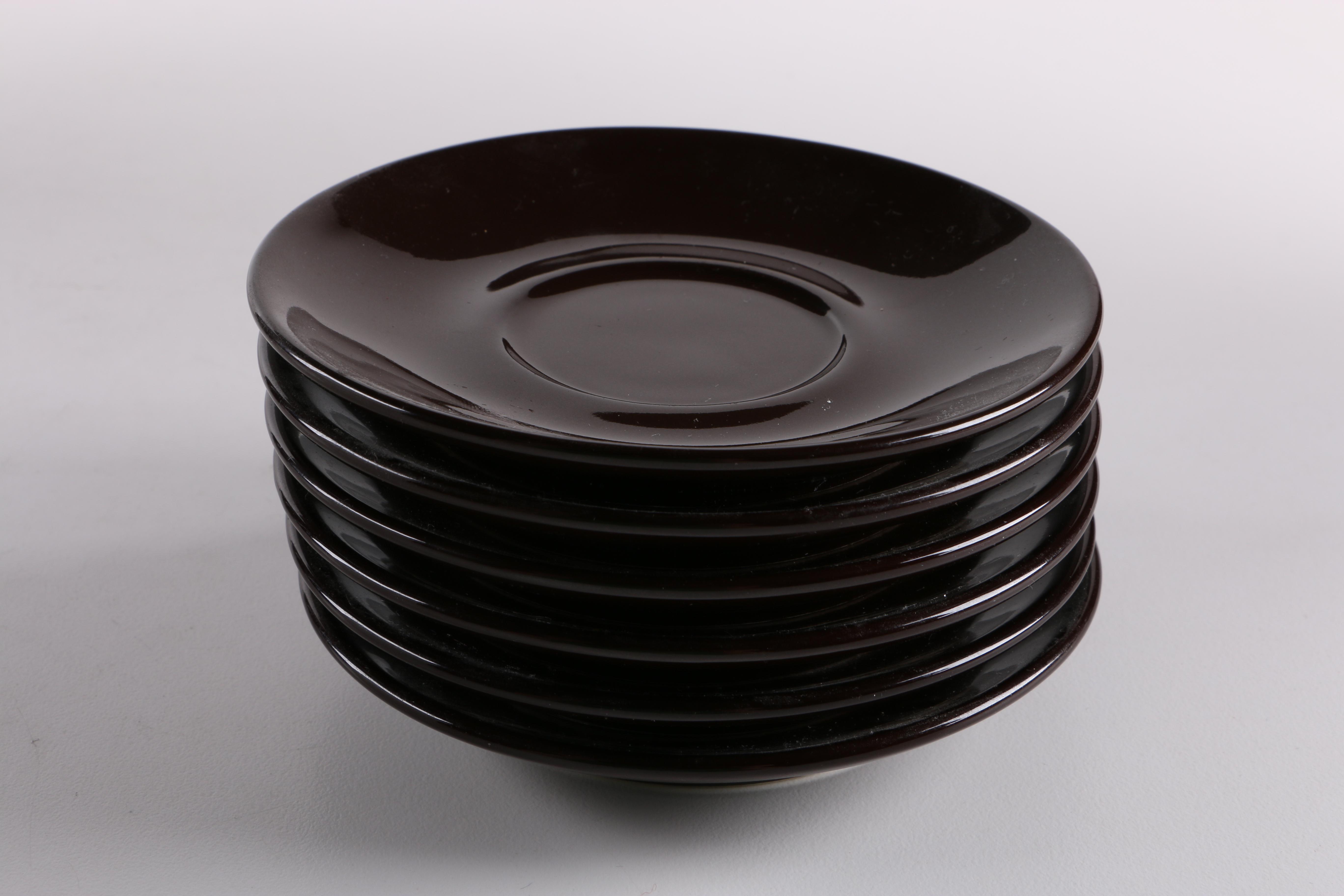 Ceramic Mugs and Saucer with Metal Racks