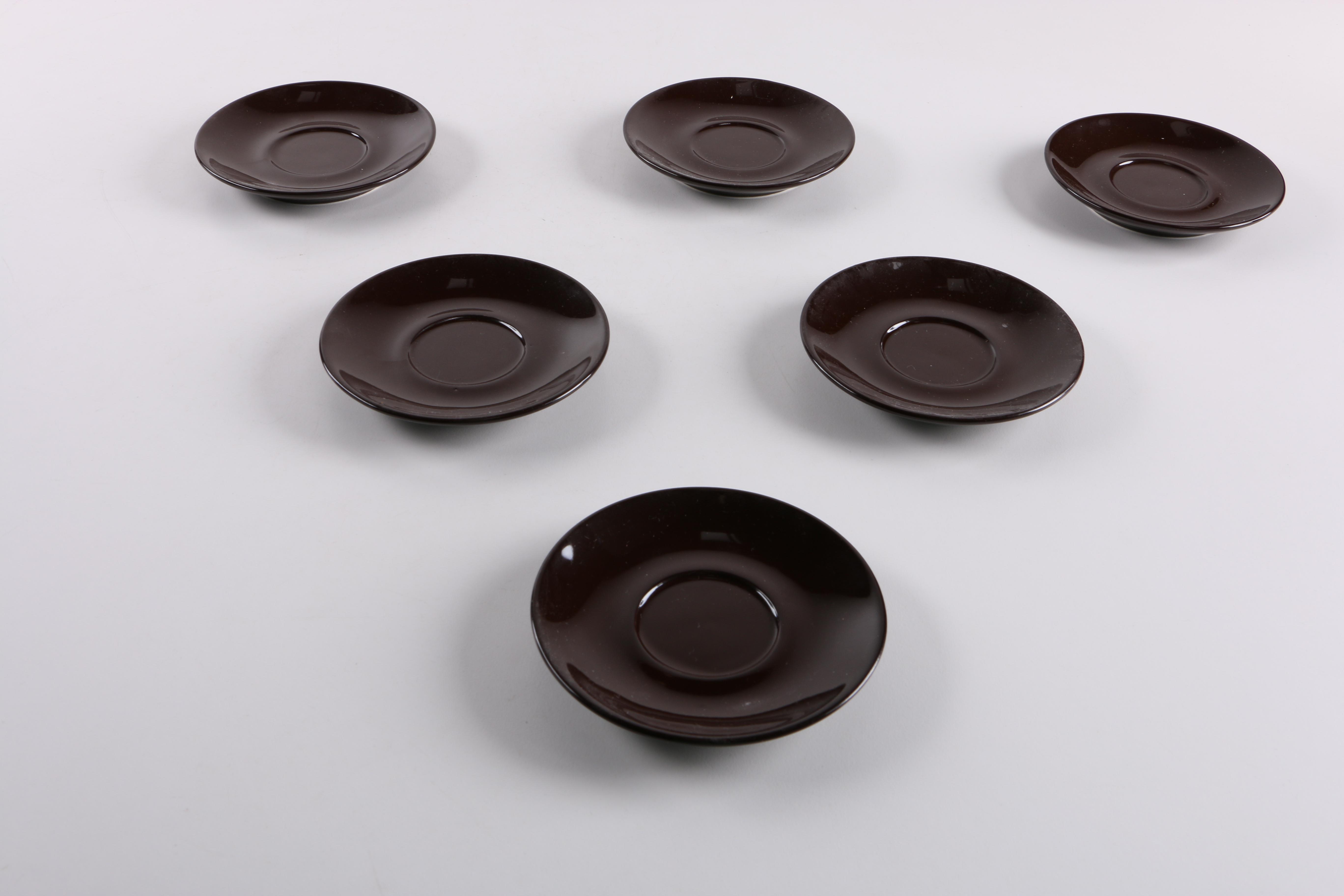 Ceramic Mugs and Saucer with Metal Racks