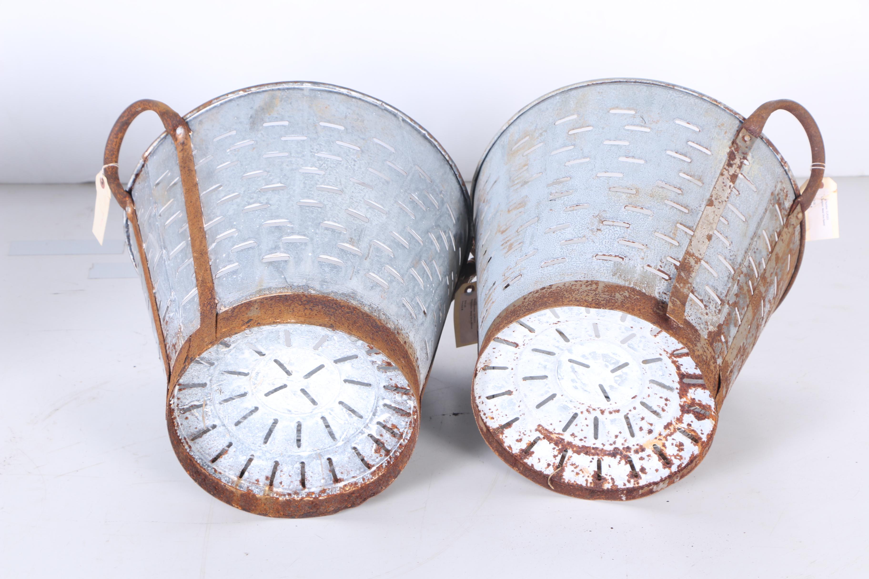 Vintage Olive Buckets