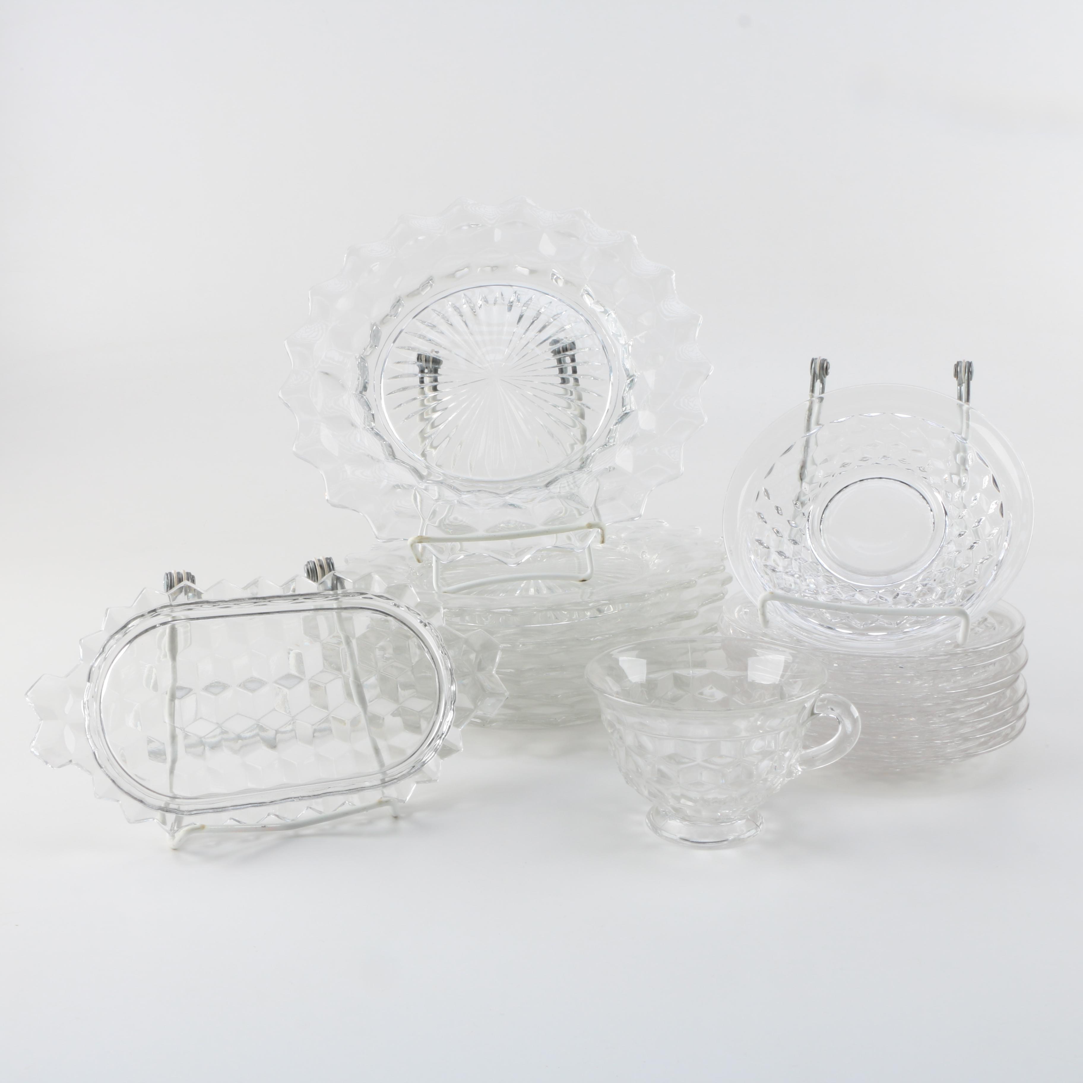 Collection of Fostoria Style Snack Set