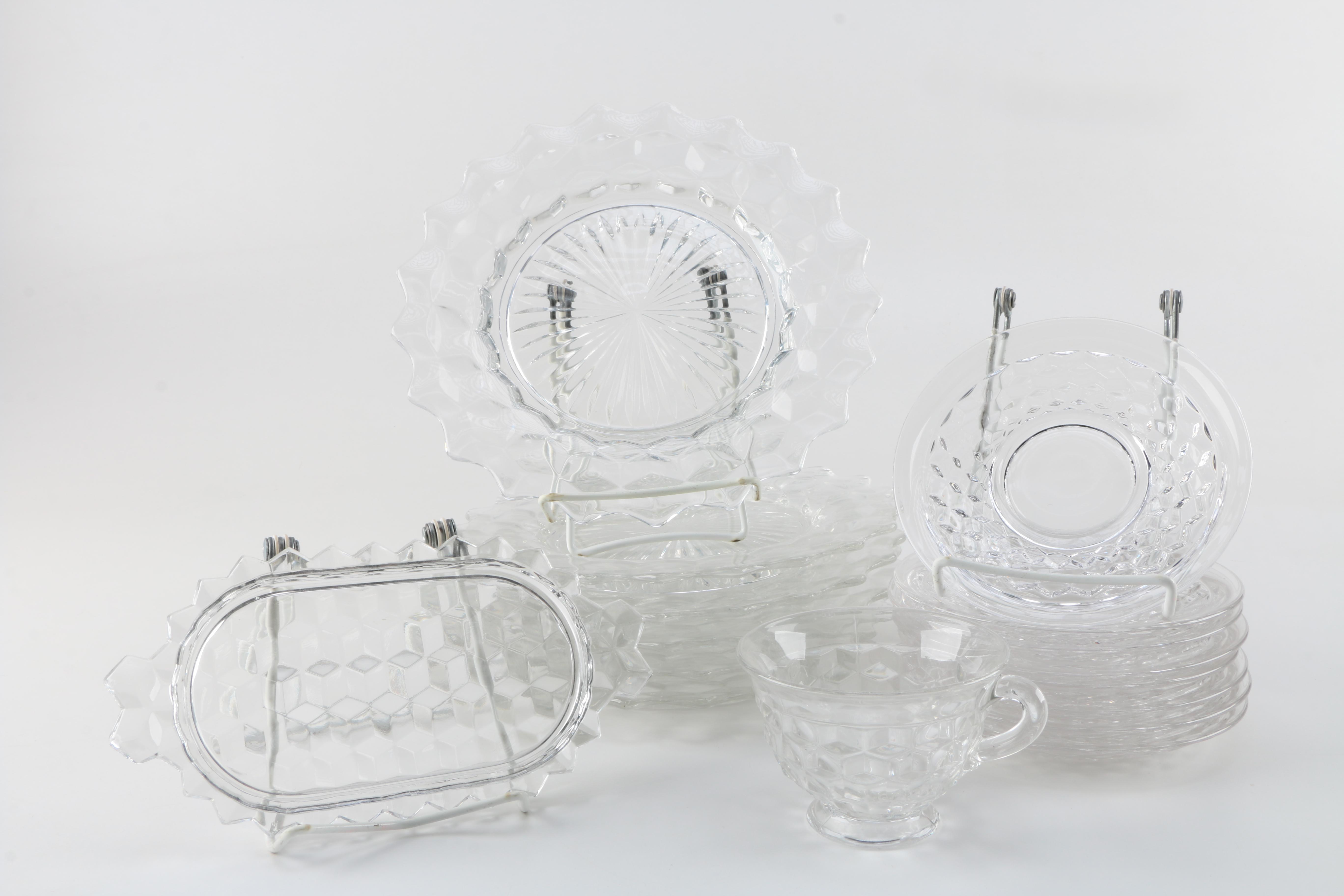 Collection of Fostoria Style Snack Set