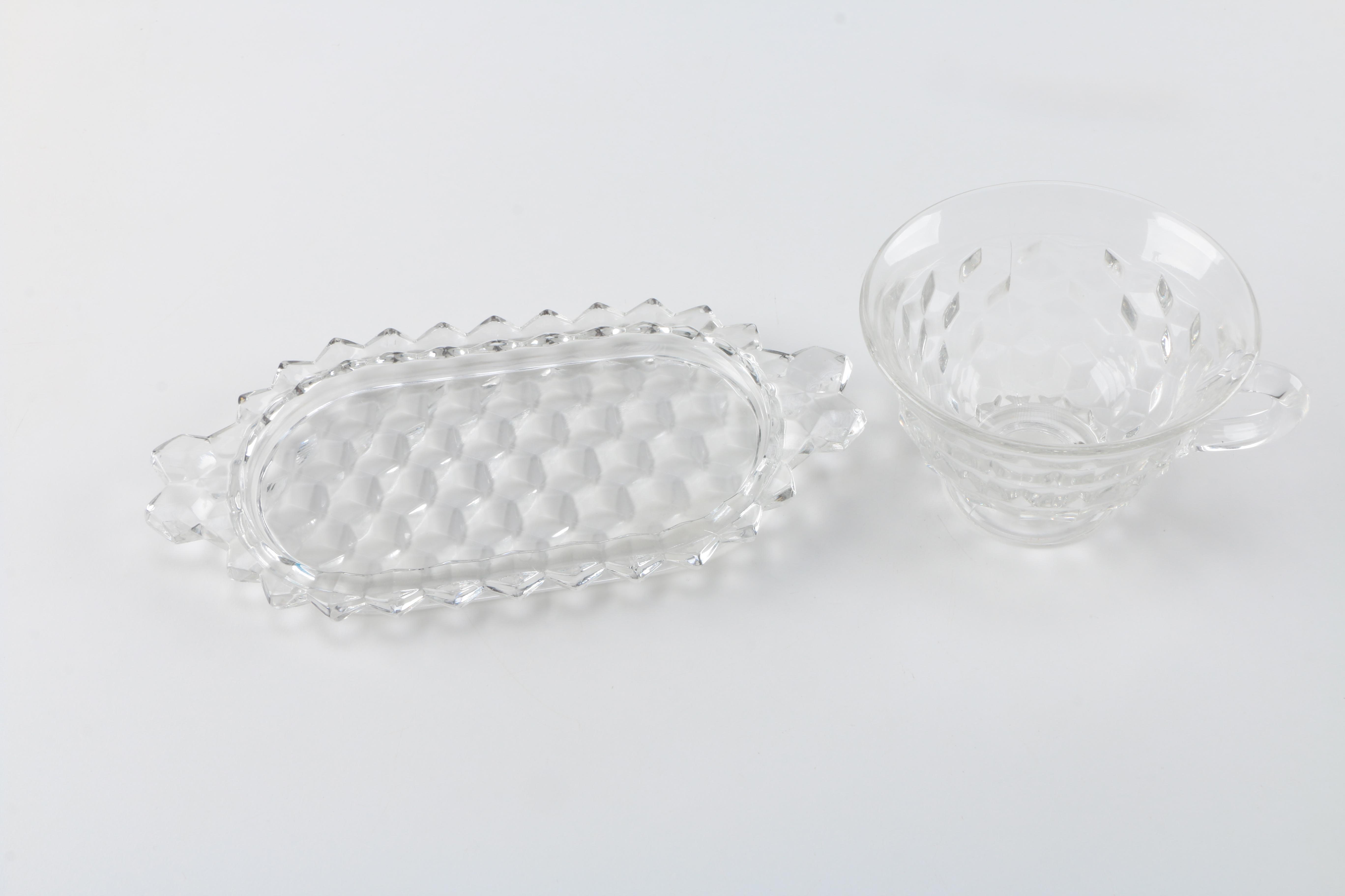 Collection of Fostoria Style Snack Set