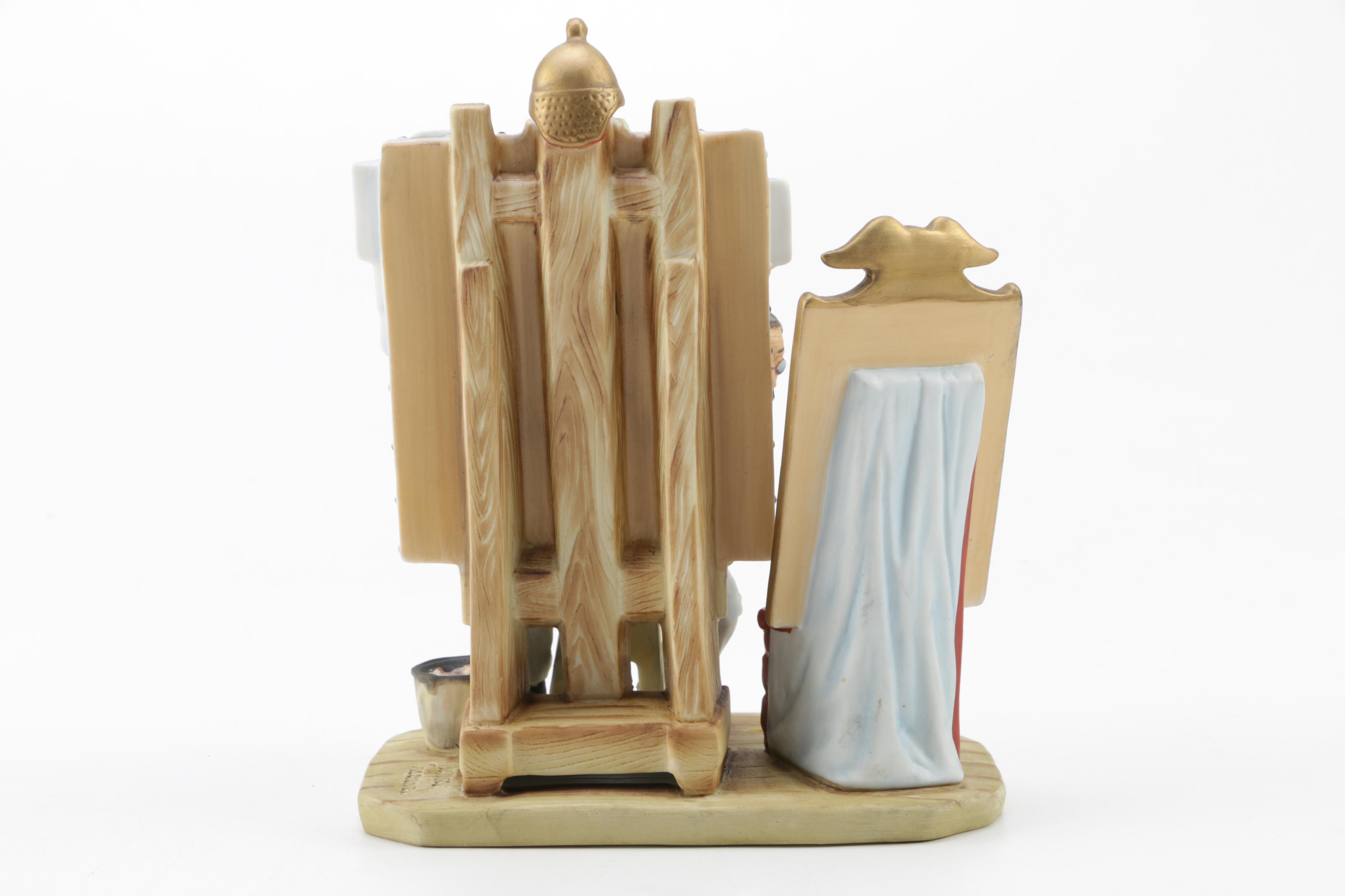 Gorham Porcelain Figurine Inspired by Norman Rockwell's "Self-Portrait"