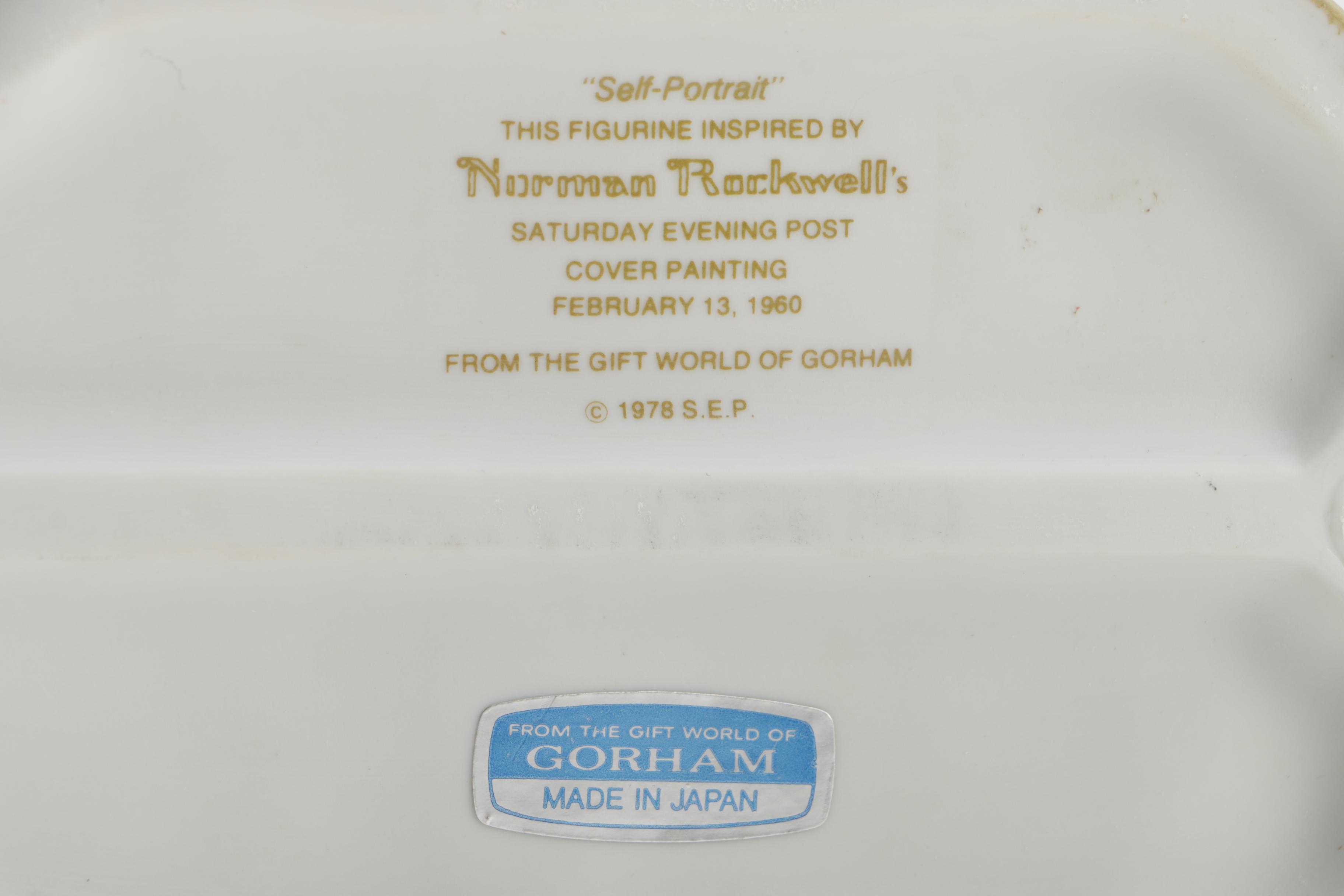 Gorham Porcelain Figurine Inspired by Norman Rockwell's "Self-Portrait"