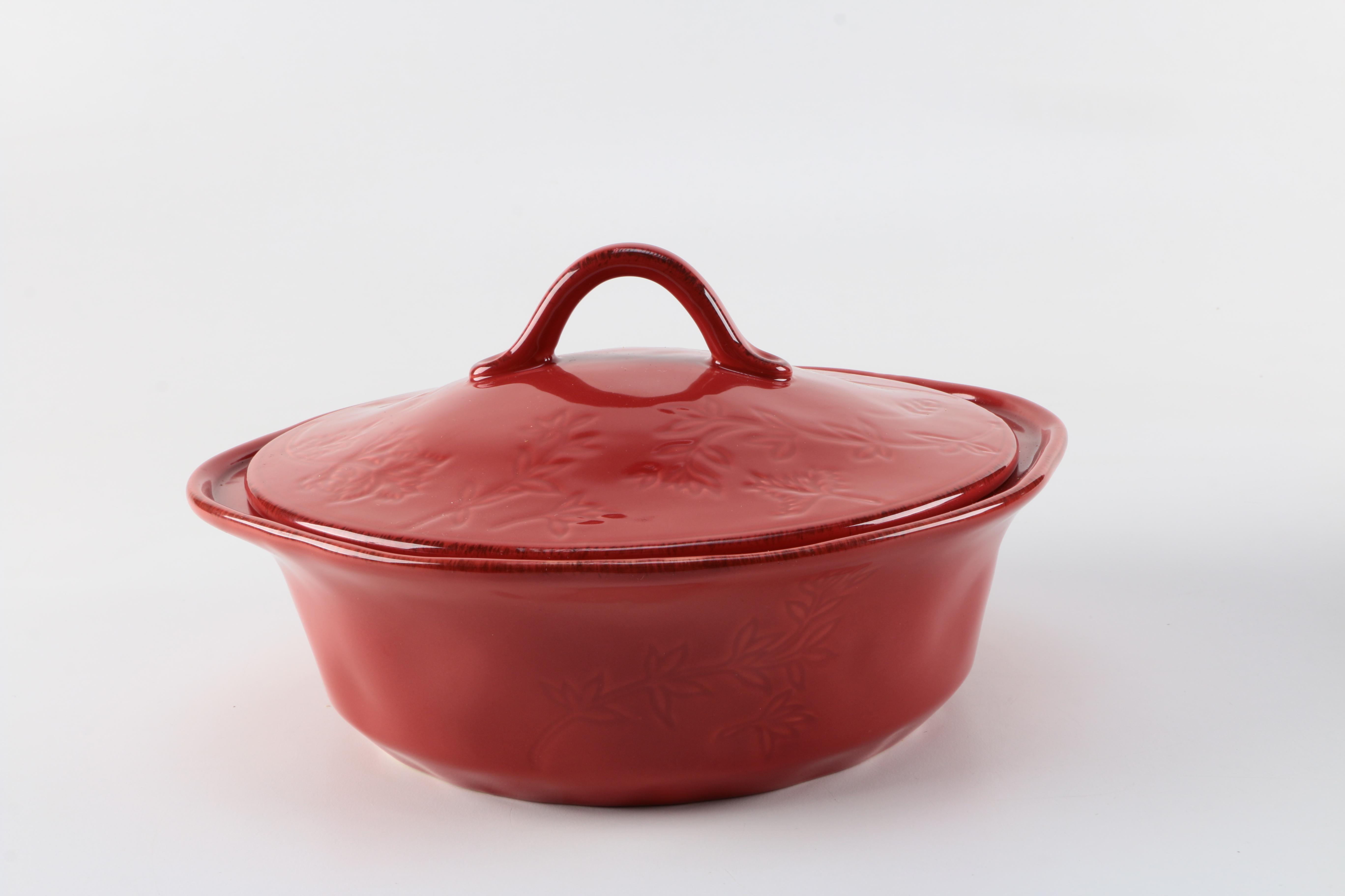 Rachel Ray Red Stoneware Serving Dishes