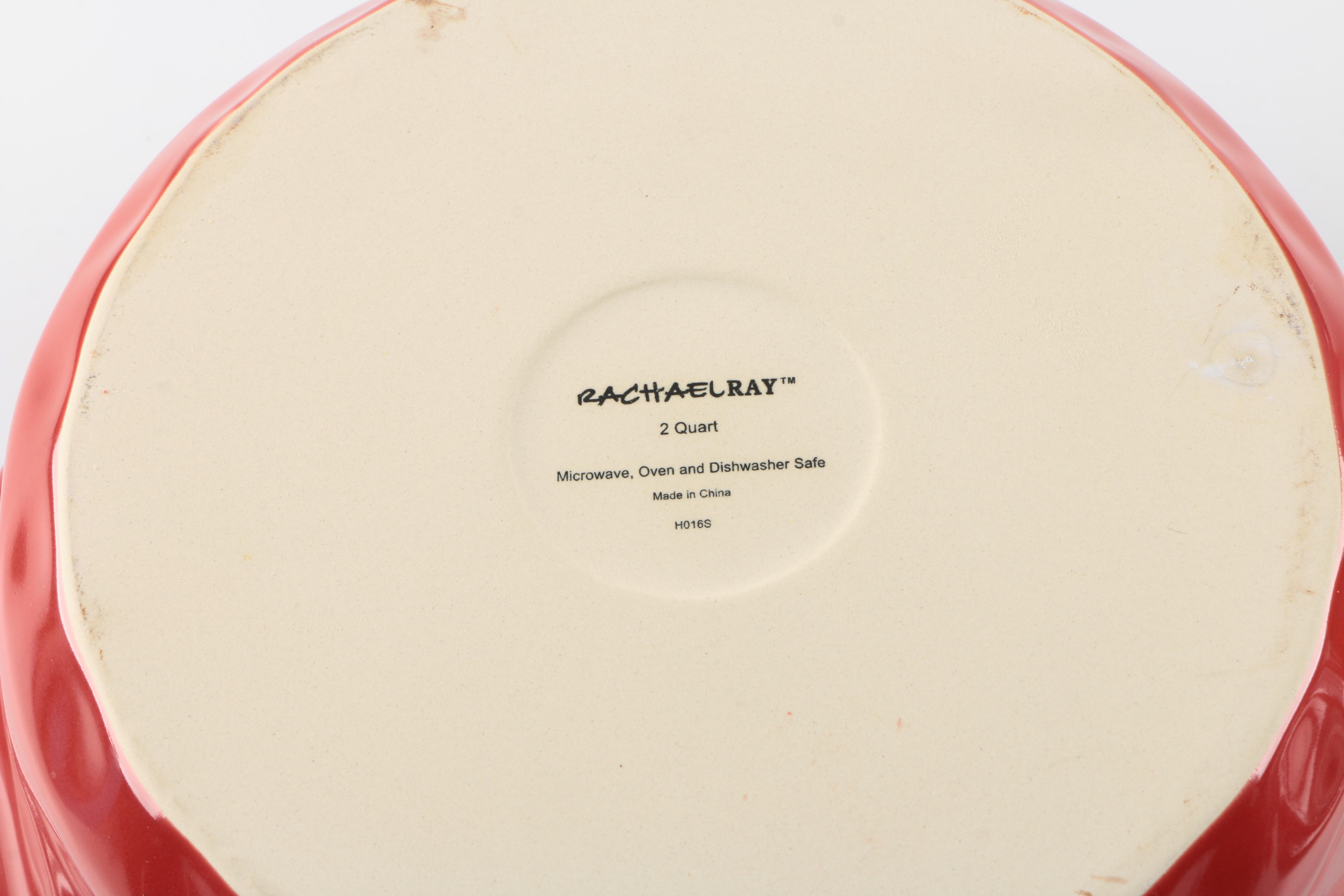 Rachel Ray Red Stoneware Serving Dishes