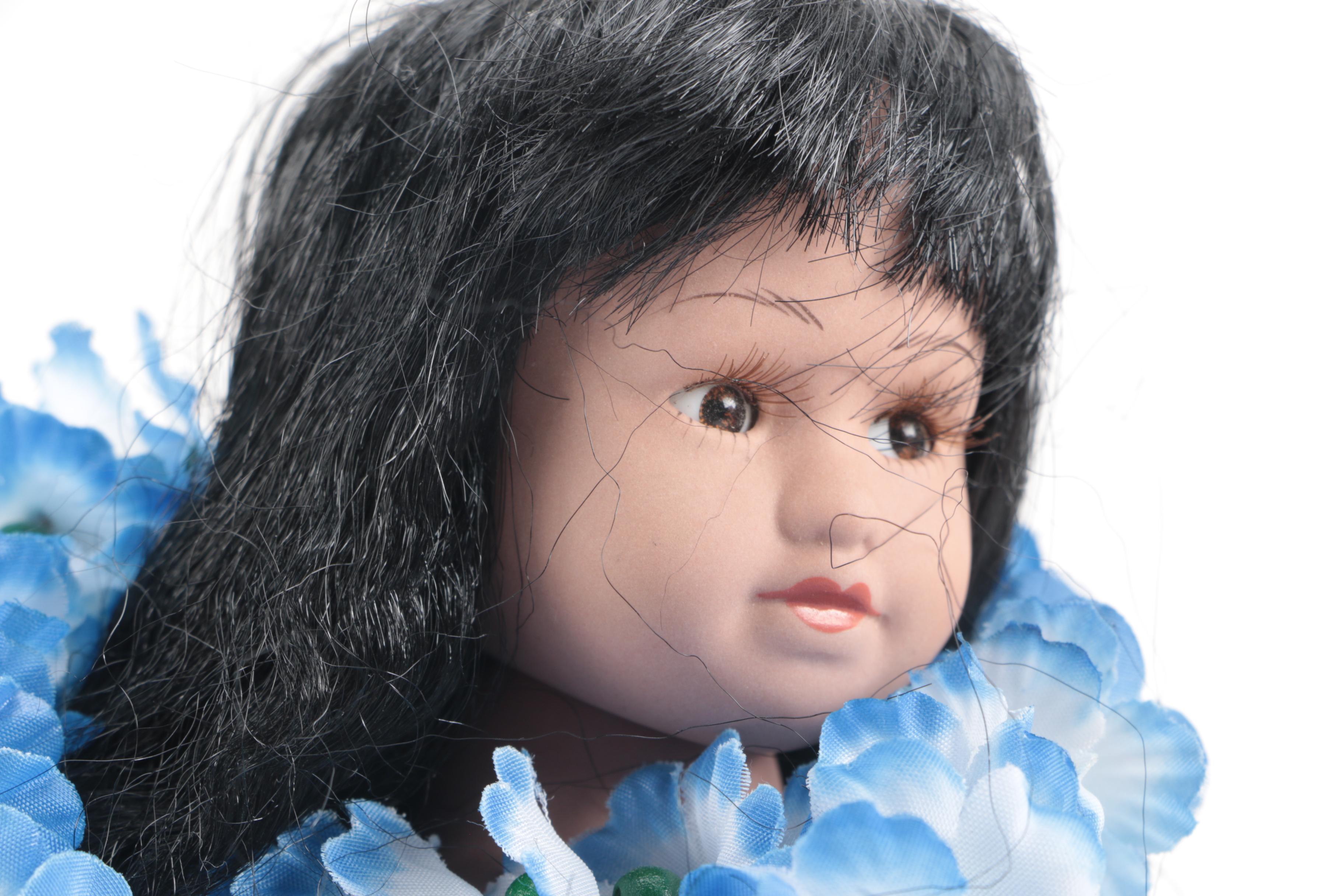 Milestone Hula Dancer Porcelain Dolls