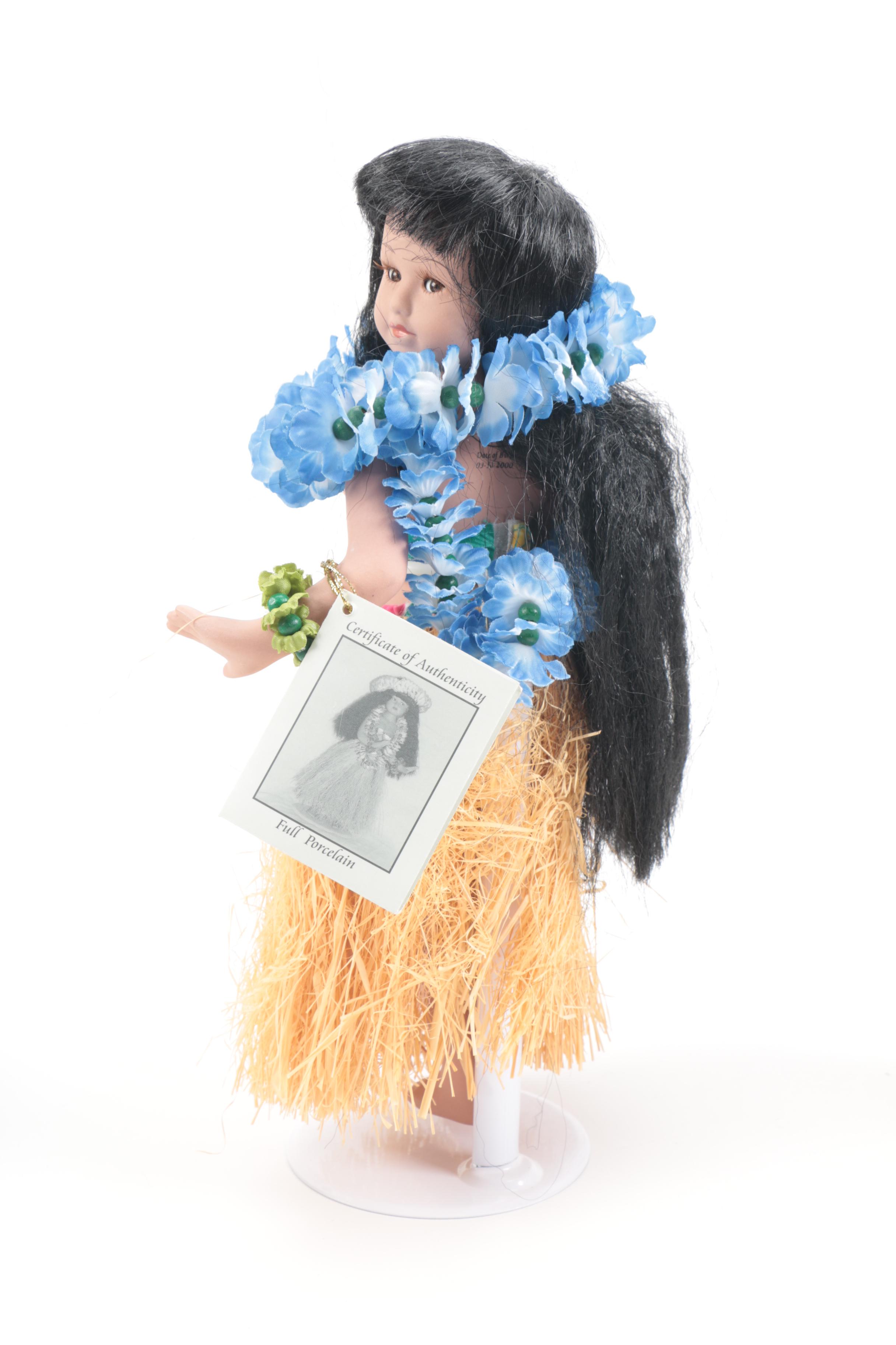 Milestone Hula Dancer Porcelain Dolls