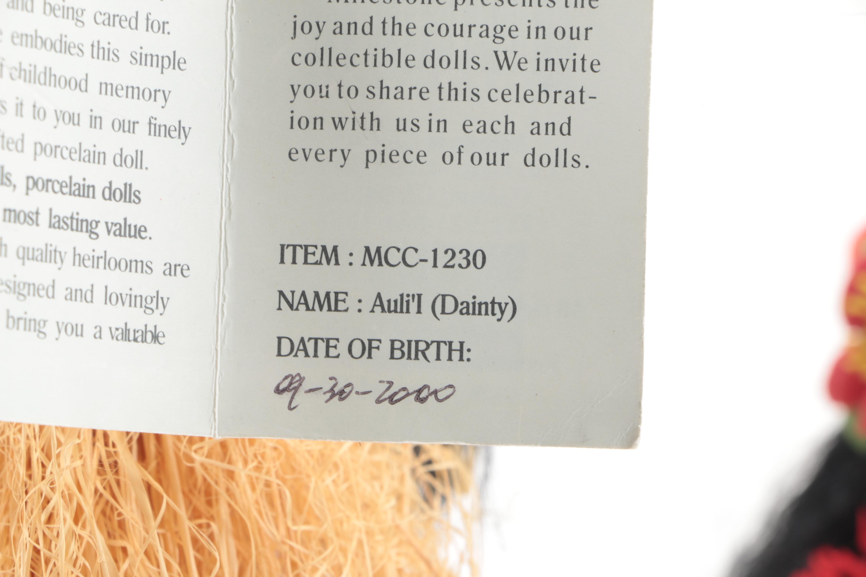 Milestone Hula Dancer Porcelain Dolls