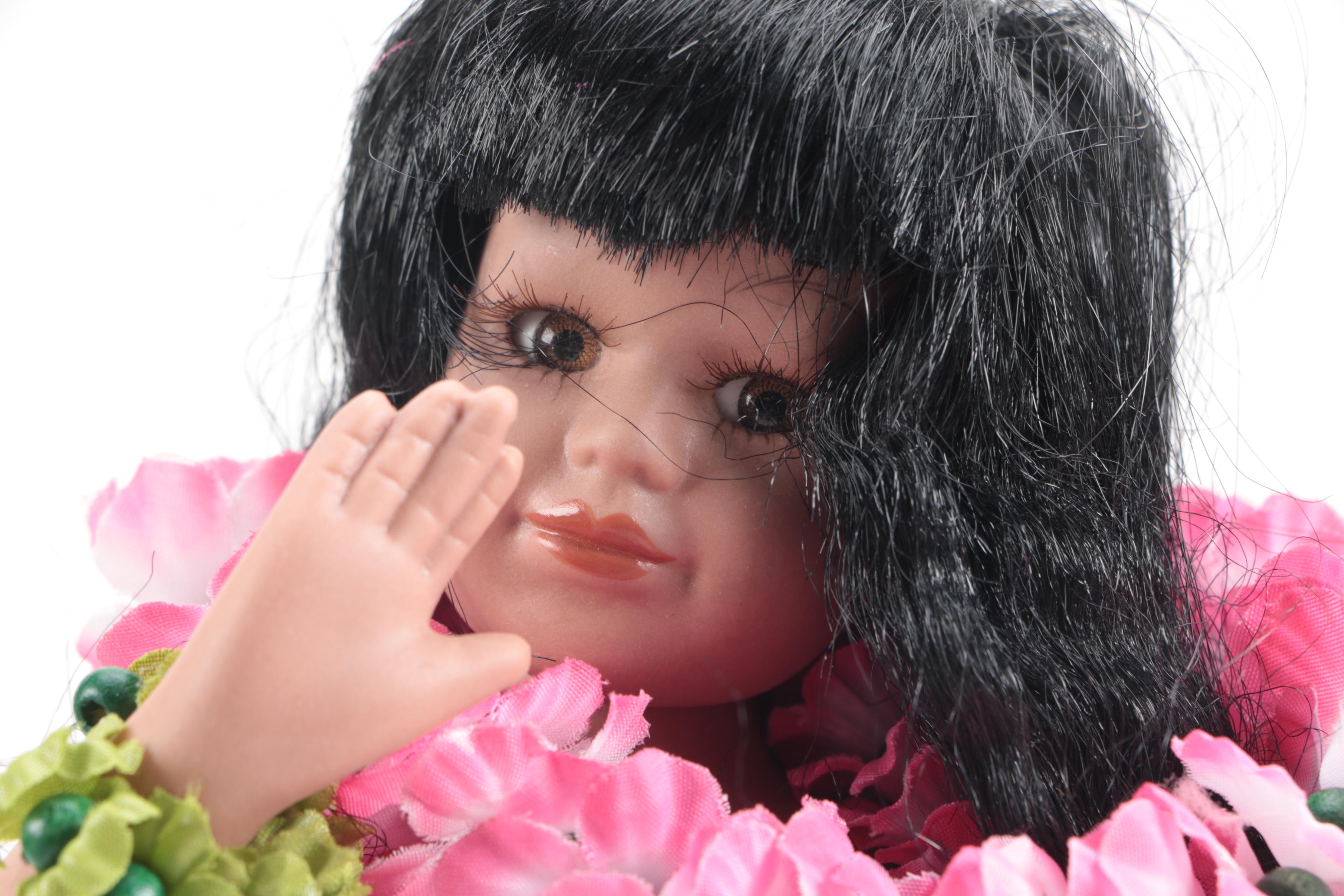 Milestone Hula Dancer Porcelain Dolls