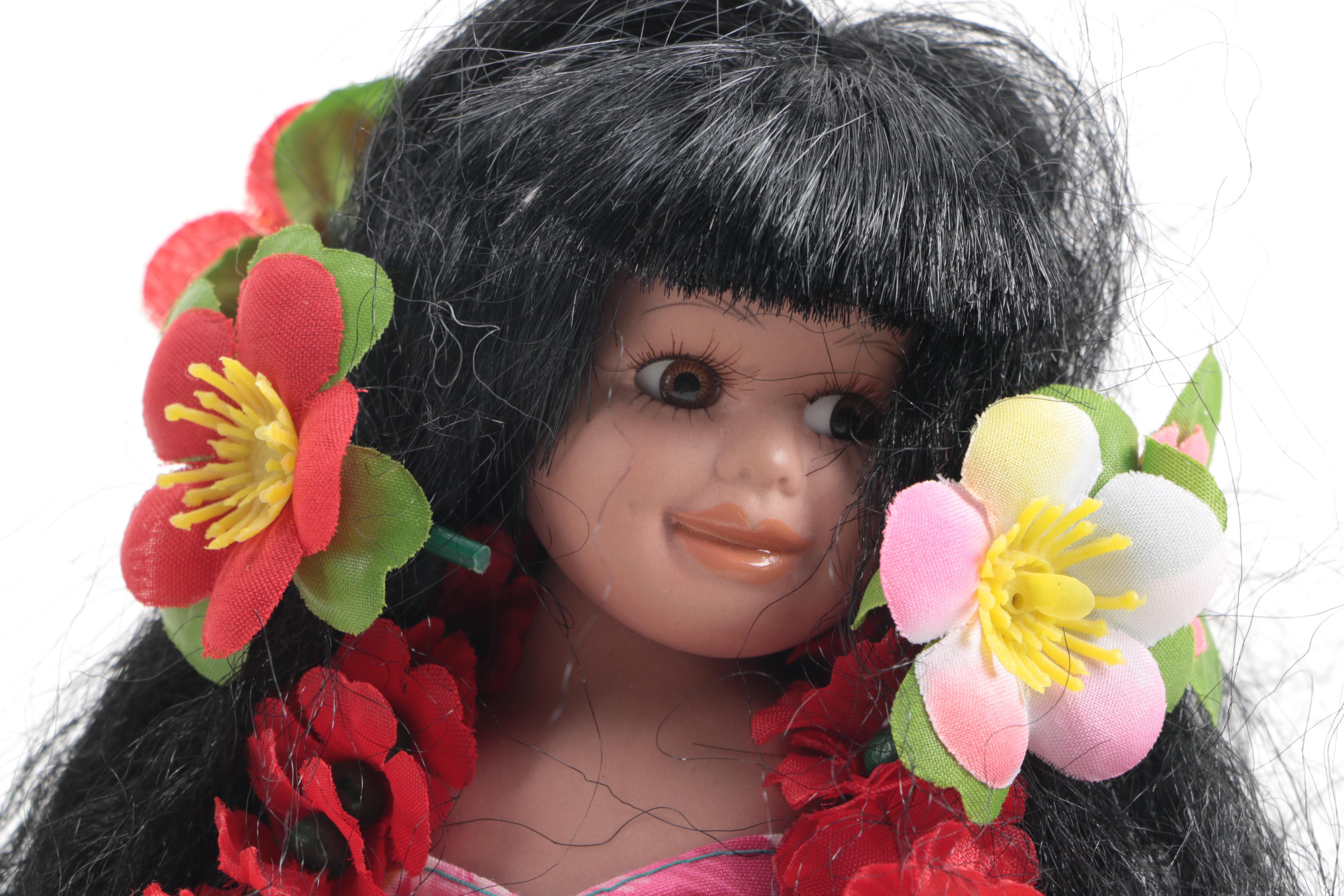 Milestone Hula Dancer Porcelain Dolls