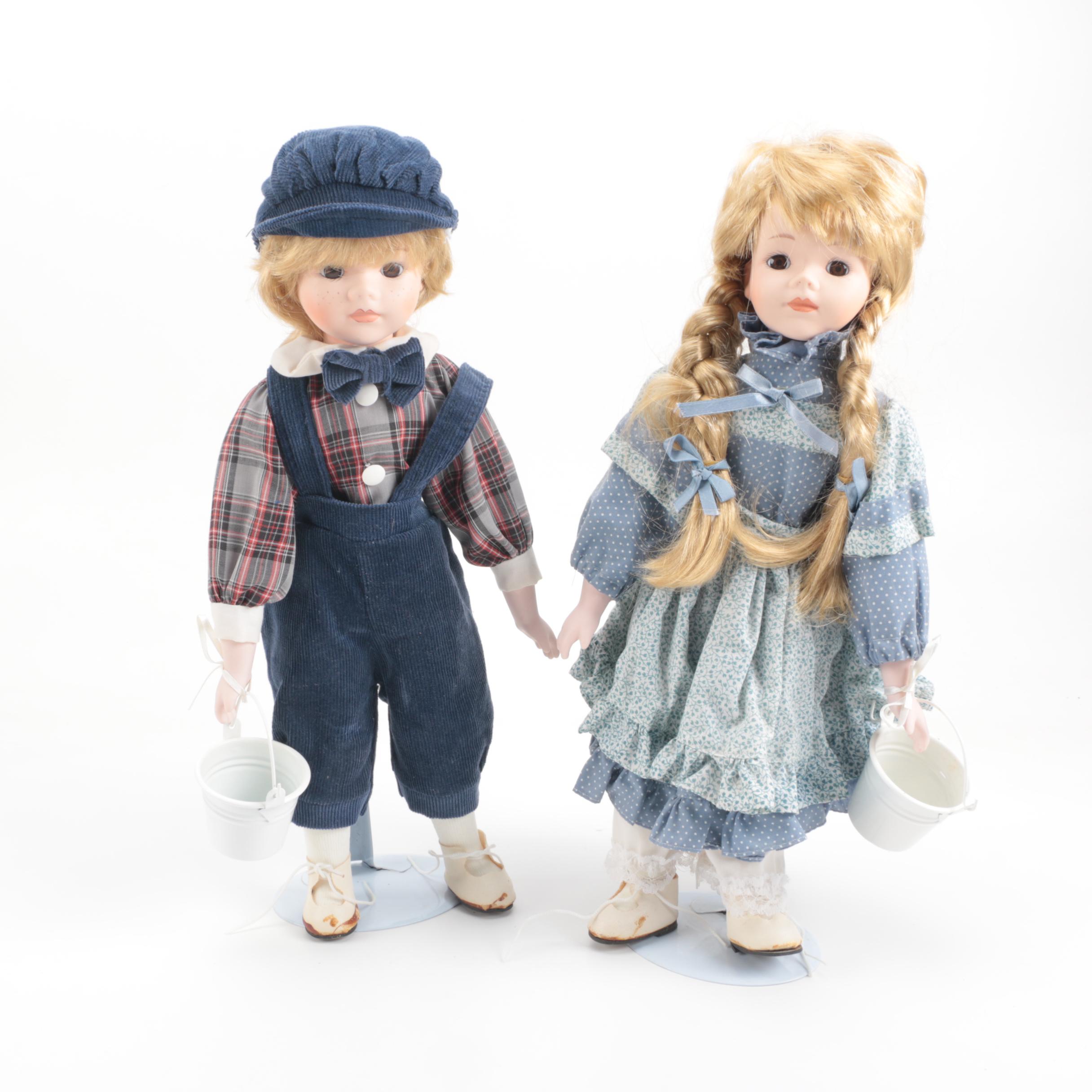 Jack and Jill Porcelain Dolls
