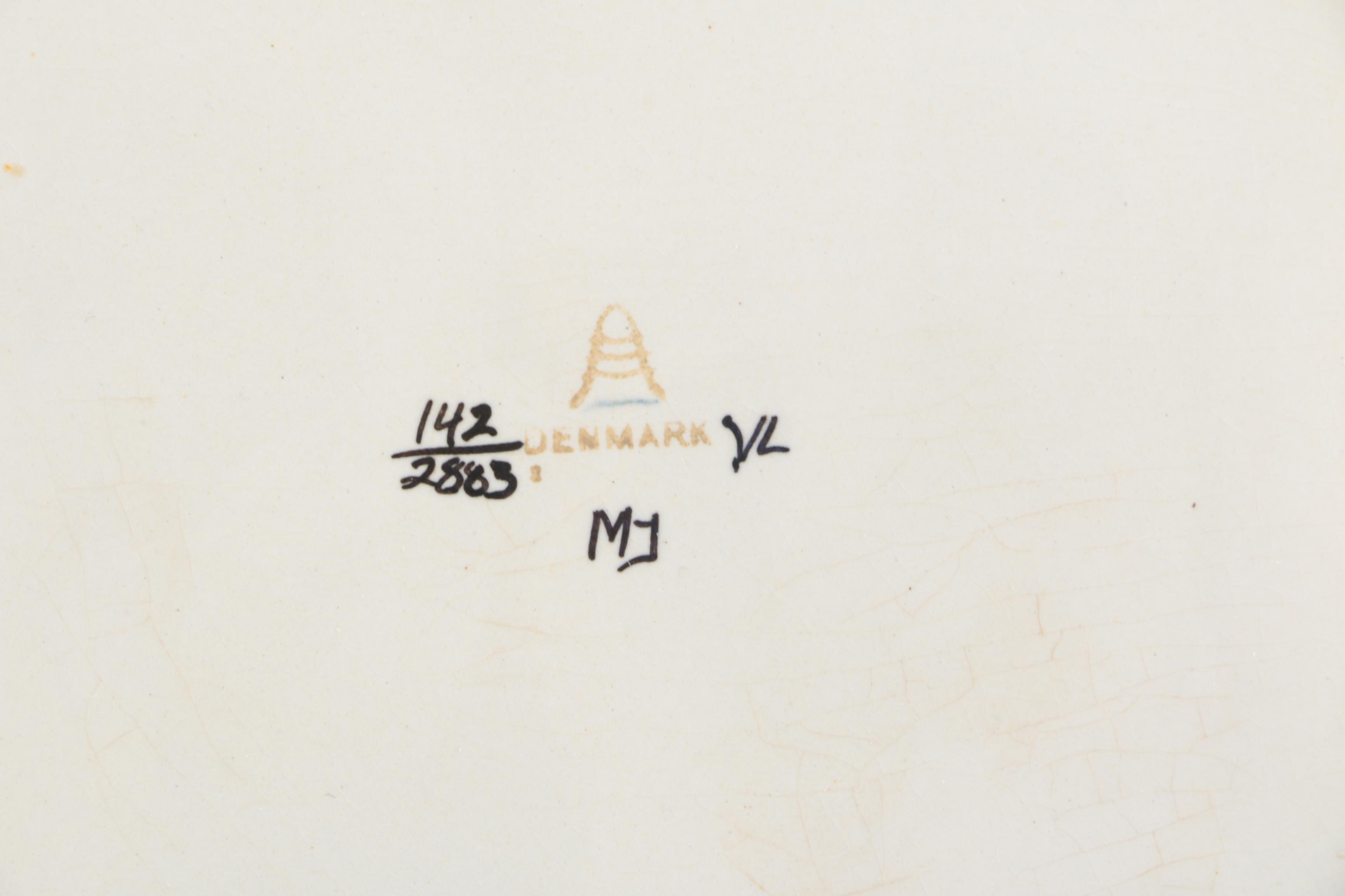 Pair of Danish Royal Copenhagen Fajance Pottery Pieces