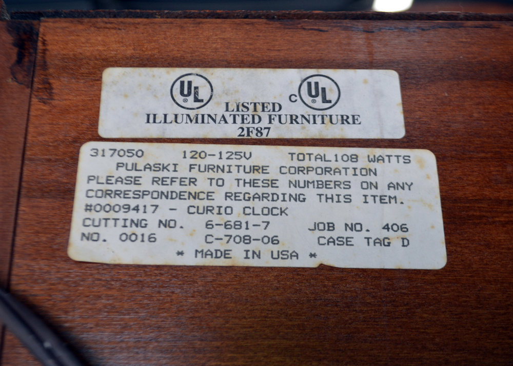 Ridgeway Curio Grandfather Clock