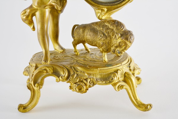 Antique Ansonia Gold Spelter Figural Clock