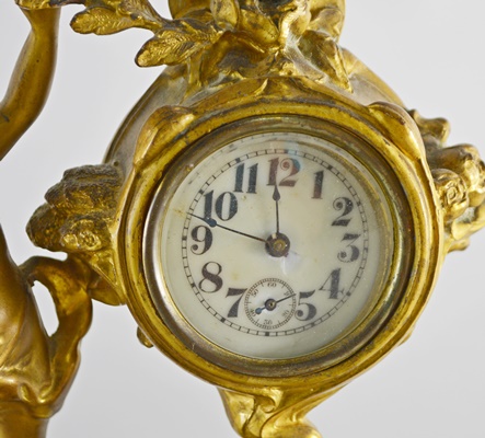 Antique Ansonia Gold Spelter Figural Clock