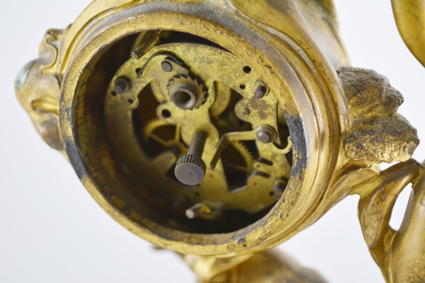 Antique Ansonia Gold Spelter Figural Clock