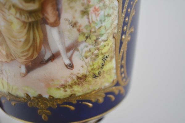 Antique French Sèvres Style Ormolu-Mounted Lidded Urns/Vases