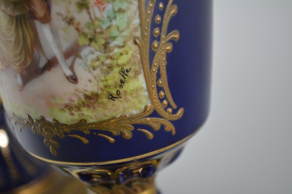 Antique French Sèvres Style Ormolu-Mounted Lidded Urns/Vases