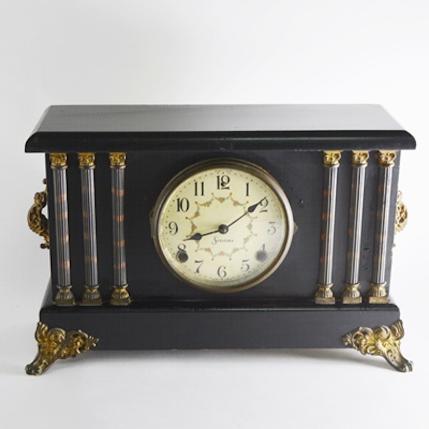 Sessions Black Lacquer Mantel Clock