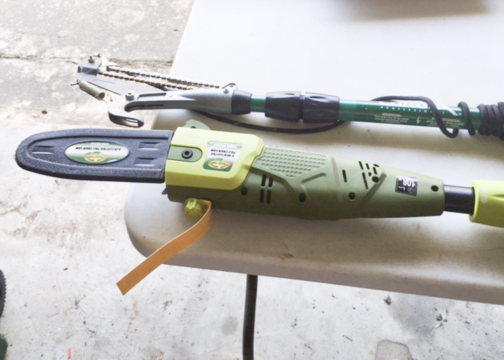 Extension Pole Chain Saw, Extension Tree Trimmer & Assortment of Lawn Tools