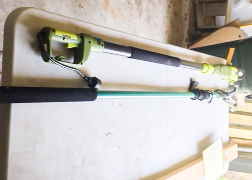 Extension Pole Chain Saw, Extension Tree Trimmer & Assortment of Lawn Tools