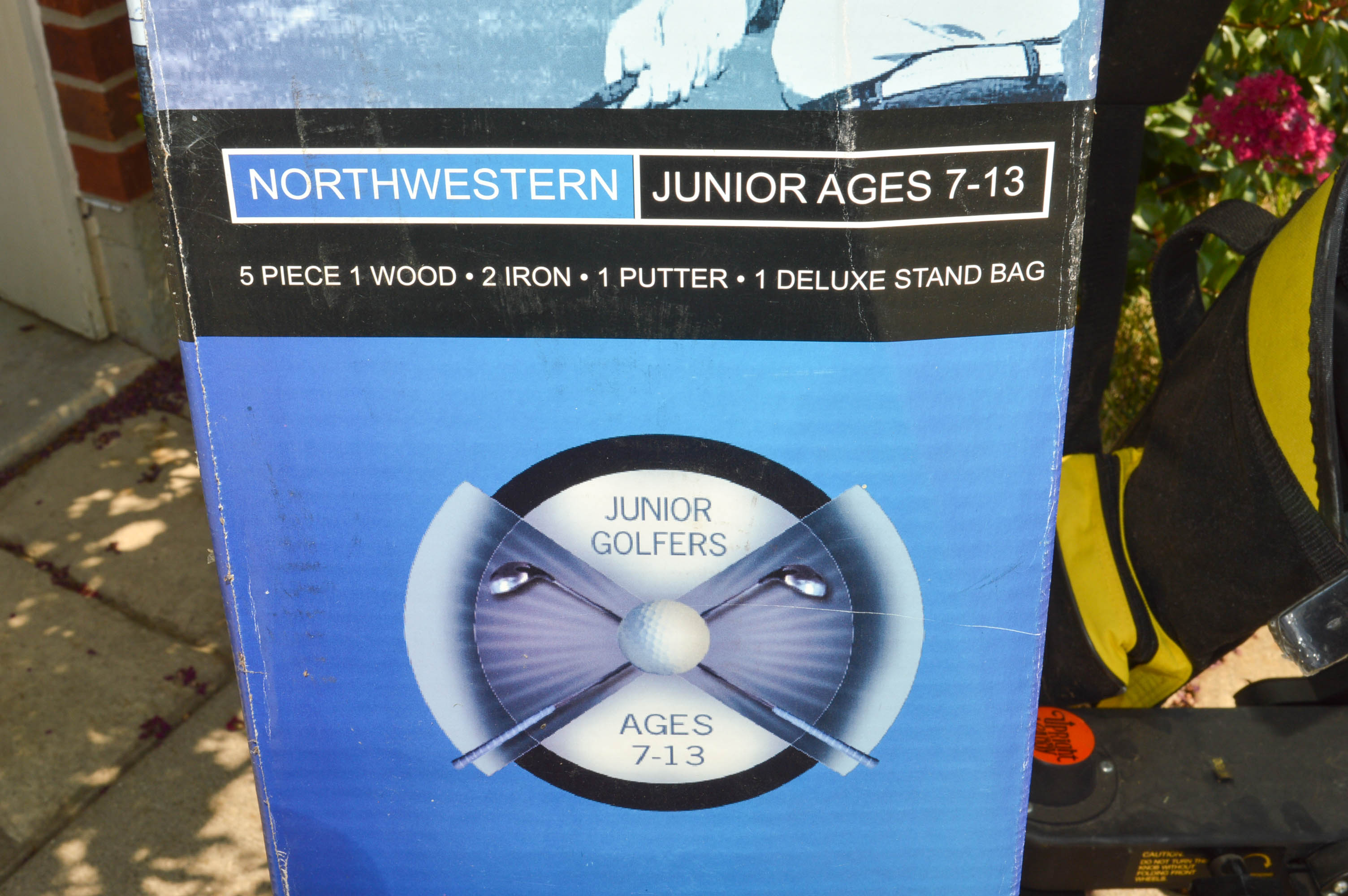 Upright Caddy Walk-Behind Golf Cart, Clubs, and Junior Sets