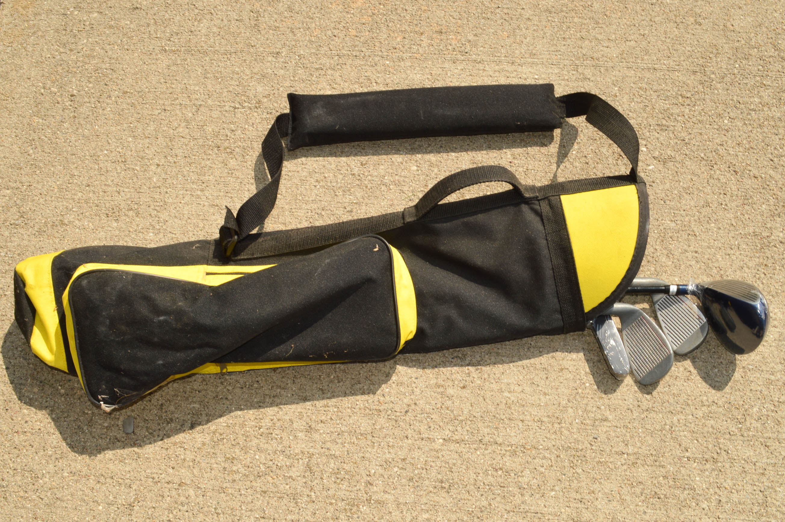 Upright Caddy Walk-Behind Golf Cart, Clubs, and Junior Sets