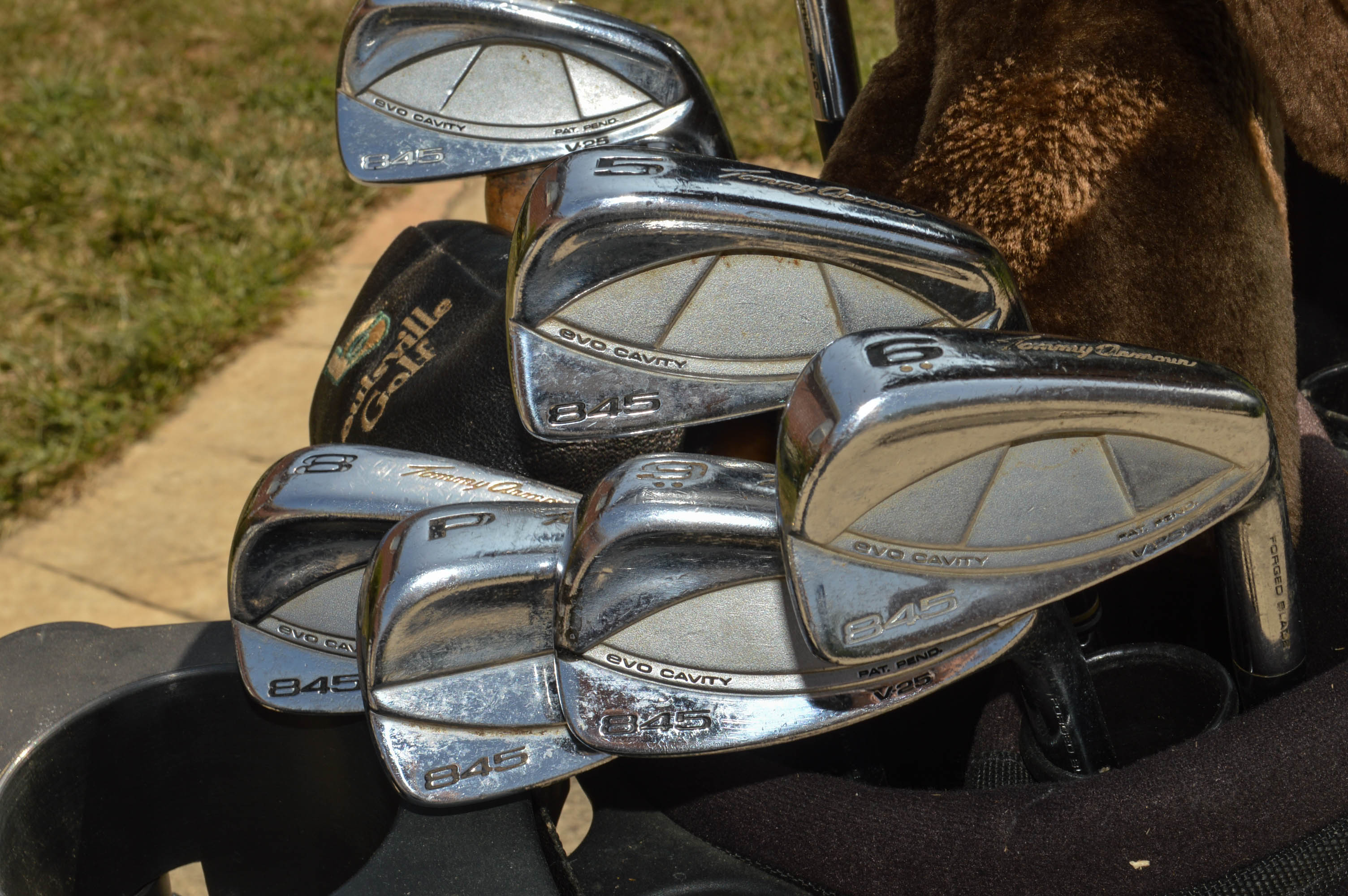 Upright Caddy Walk-Behind Golf Cart, Clubs, and Junior Sets