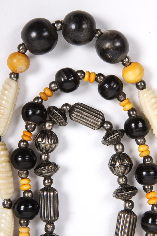 Wood and Bone Beaded Necklace