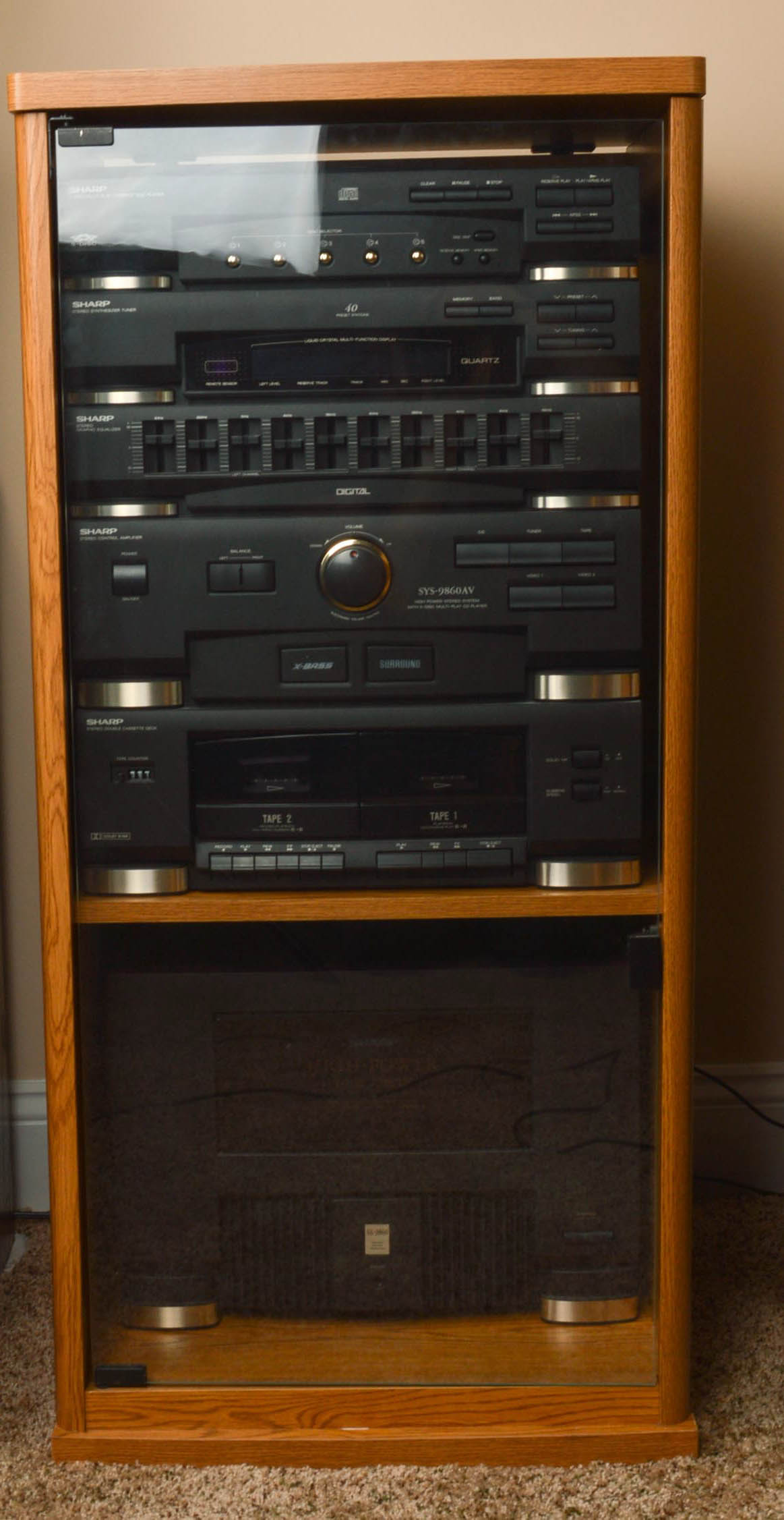 Sharp Stereo Components, Cabinet and Floor Speakers